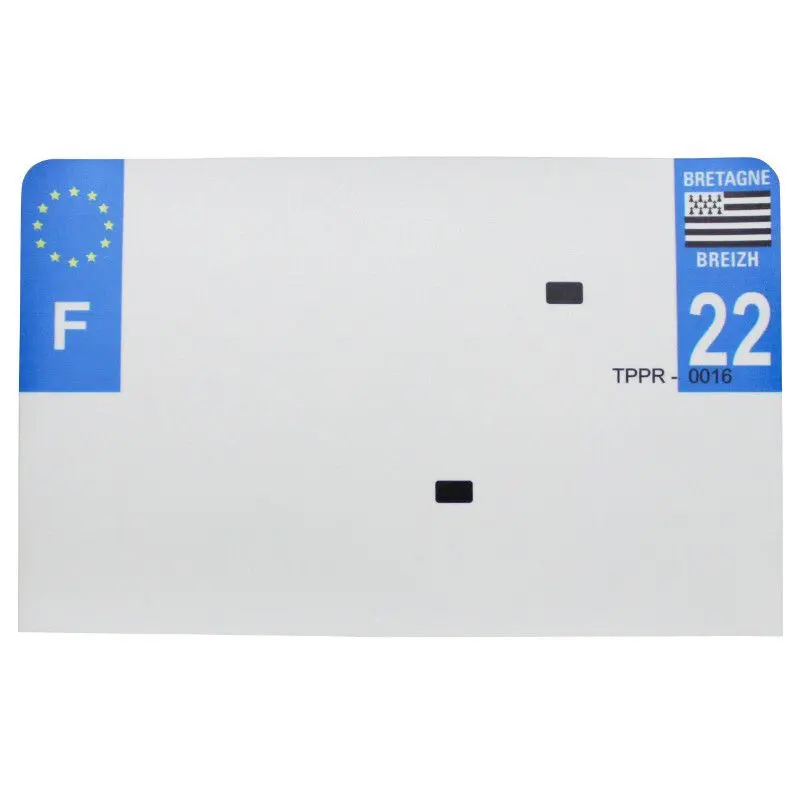 Bande plaque d'immatriculation pvc vierge Top Plaq 22