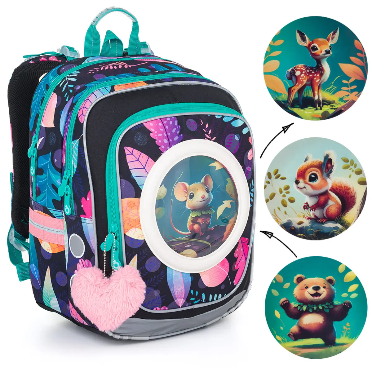 Meisjesrugzak Topgal Lightweight Forest Animals Endy 24005