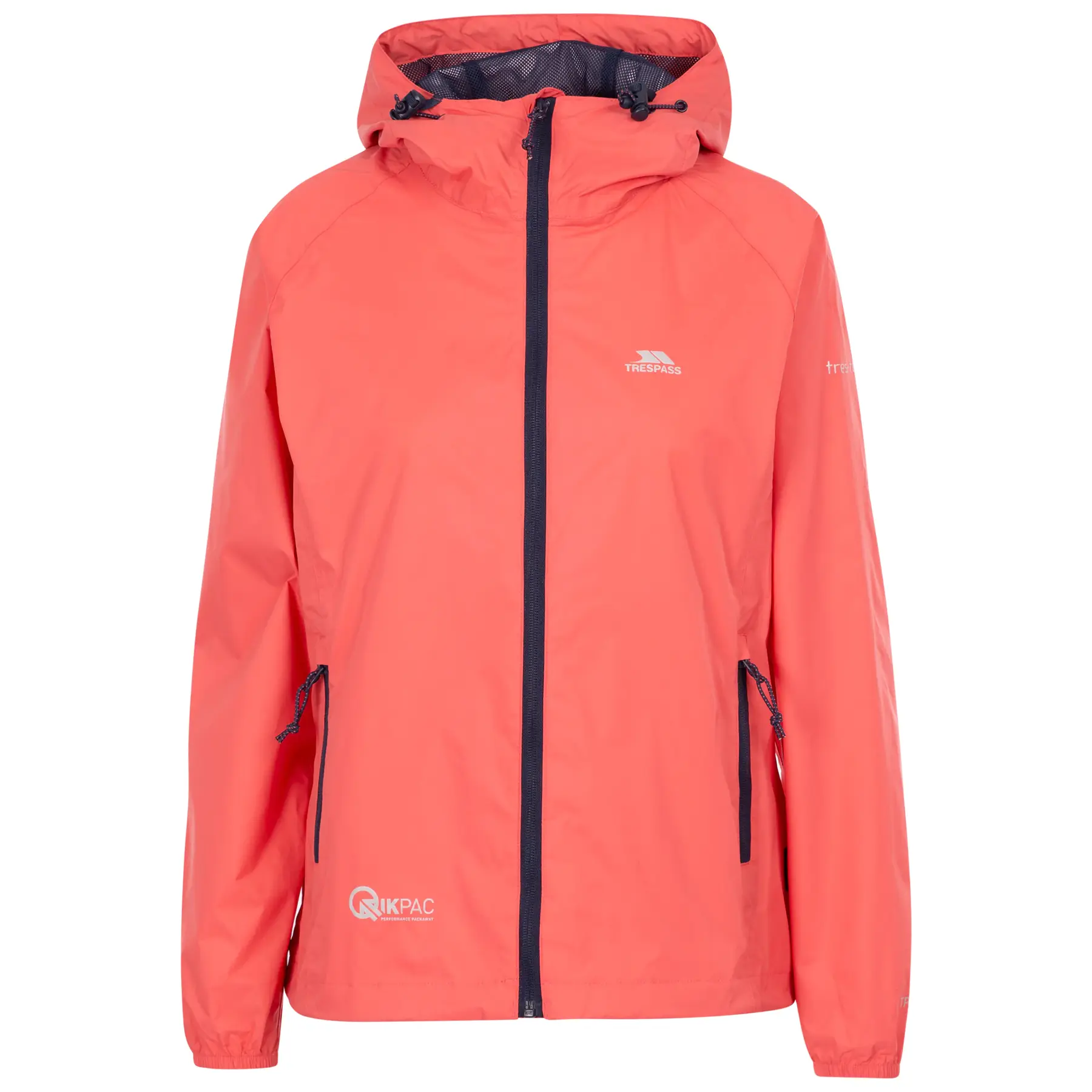 Giacca impermeabile con cappuccio e zip per donna Trespass Qikpac
