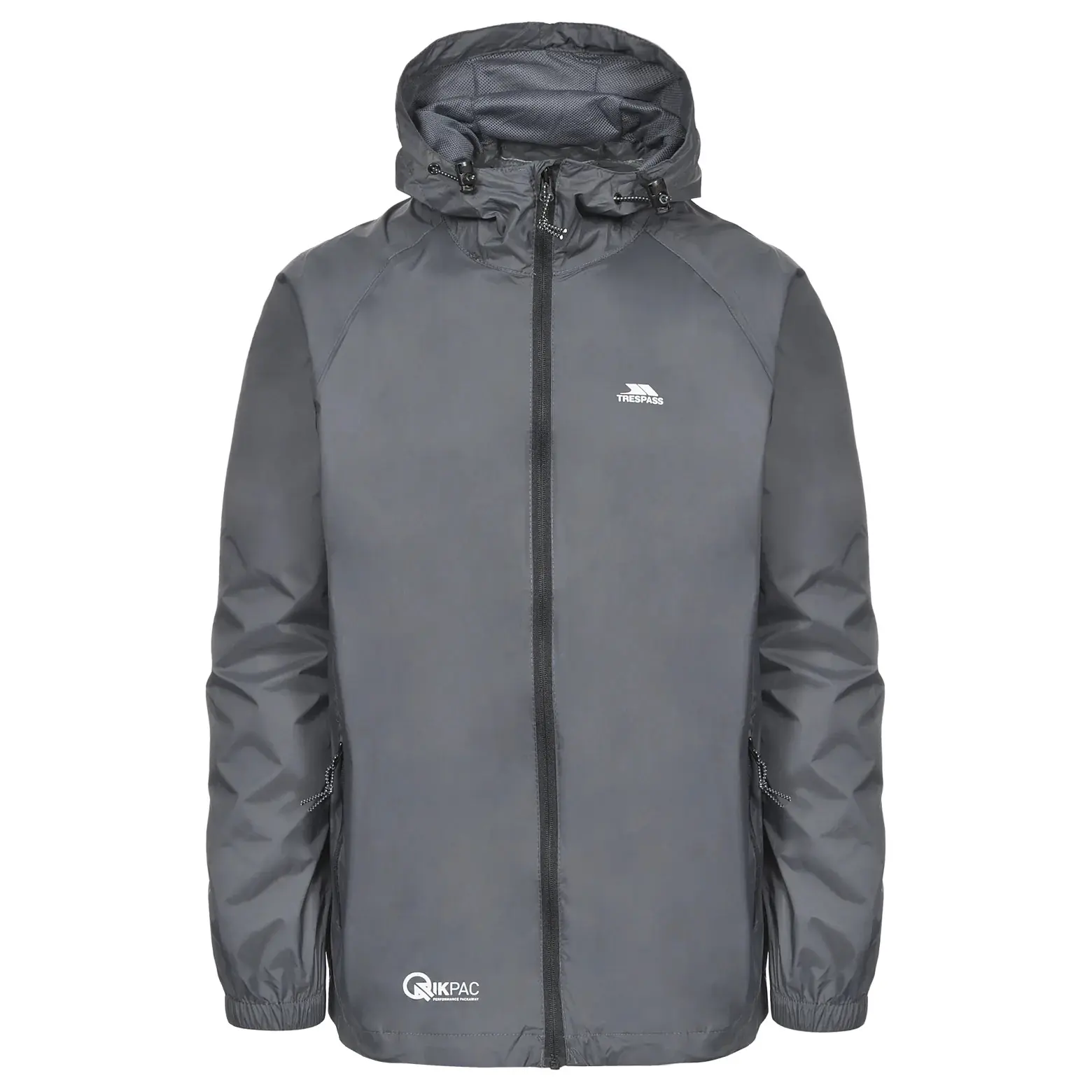 Giacca impermeabile con cappuccio e zip Trespass Qikpac