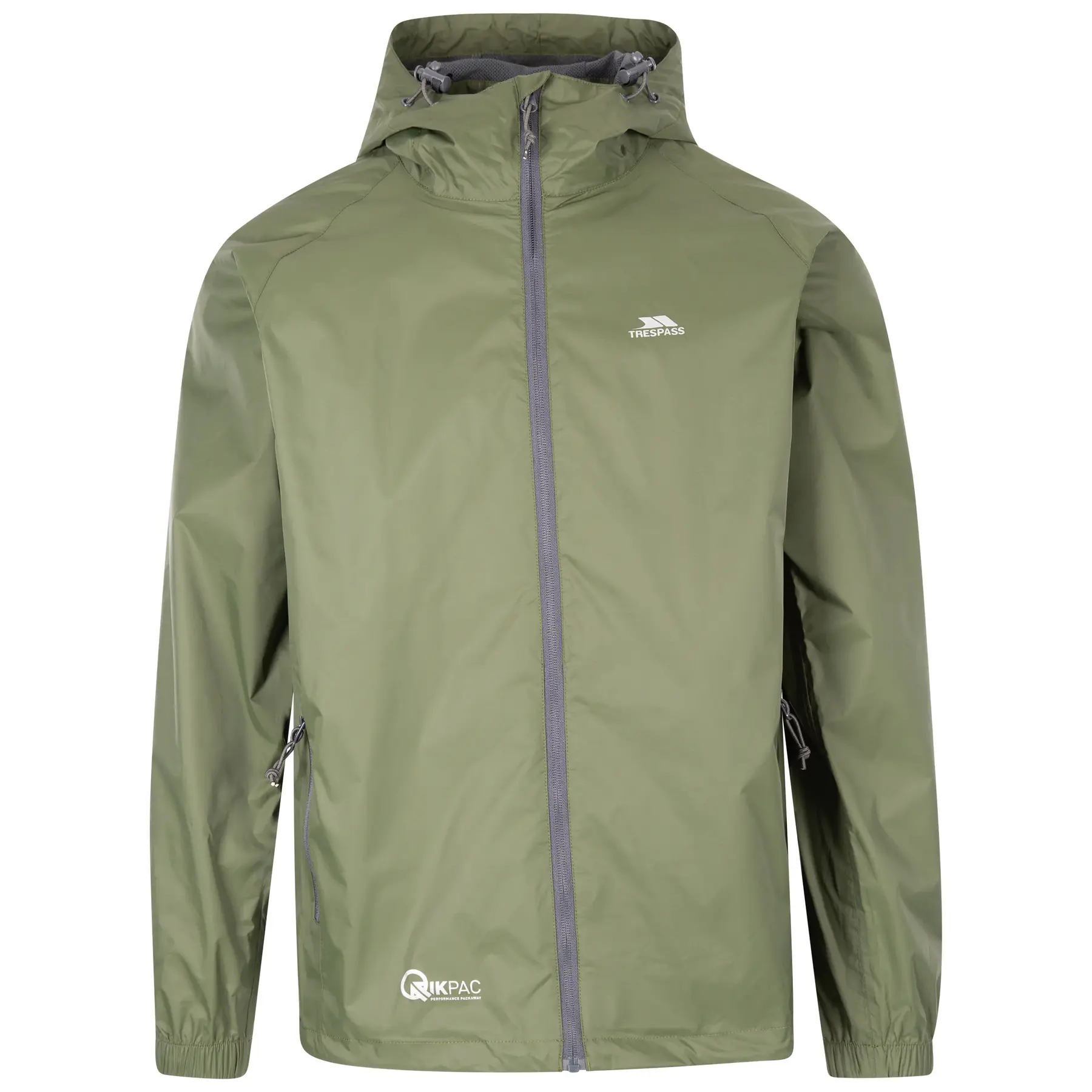 Giacca impermeabile con cappuccio e zip Trespass Qikpac