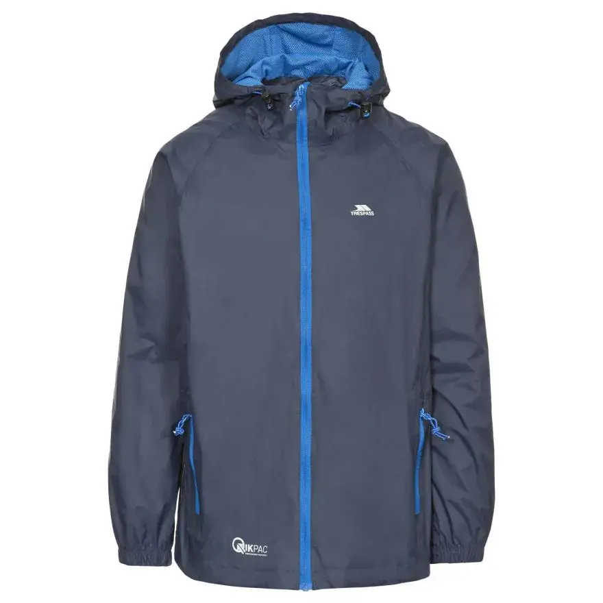Giacca impermeabile con cappuccio e zip Trespass Qikpac