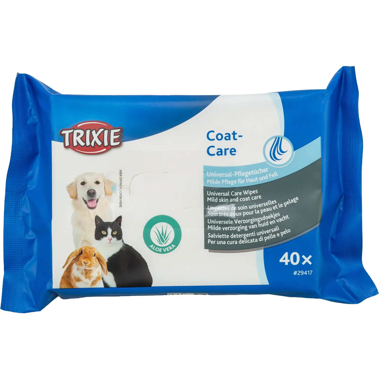 Trixie Weiss 4X Universal-Pflegetücher 40 Stück (Hund, Katze, Kleintier), Tierhygiene - Image 4