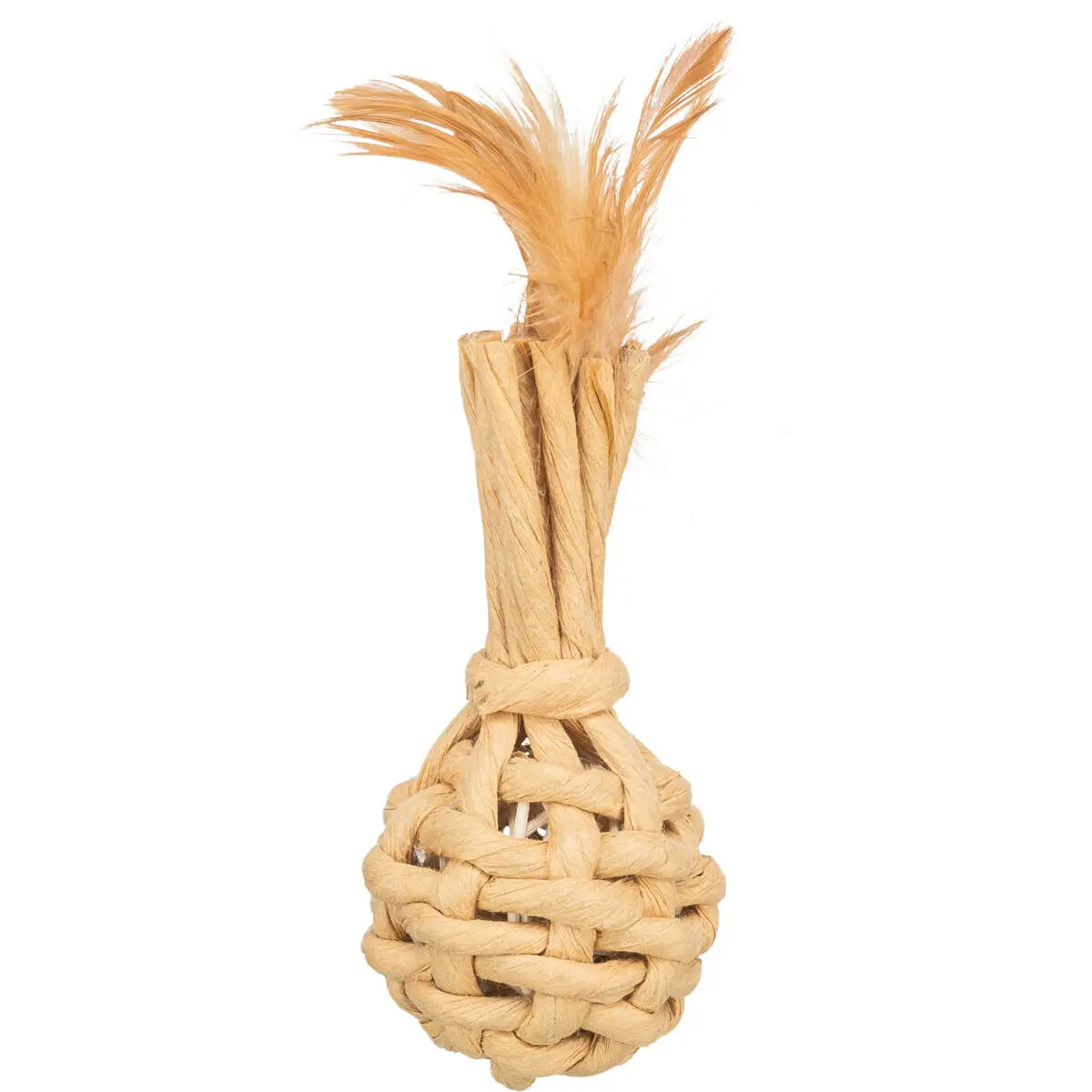 Cat Toy Paper String with Feathers Trixie