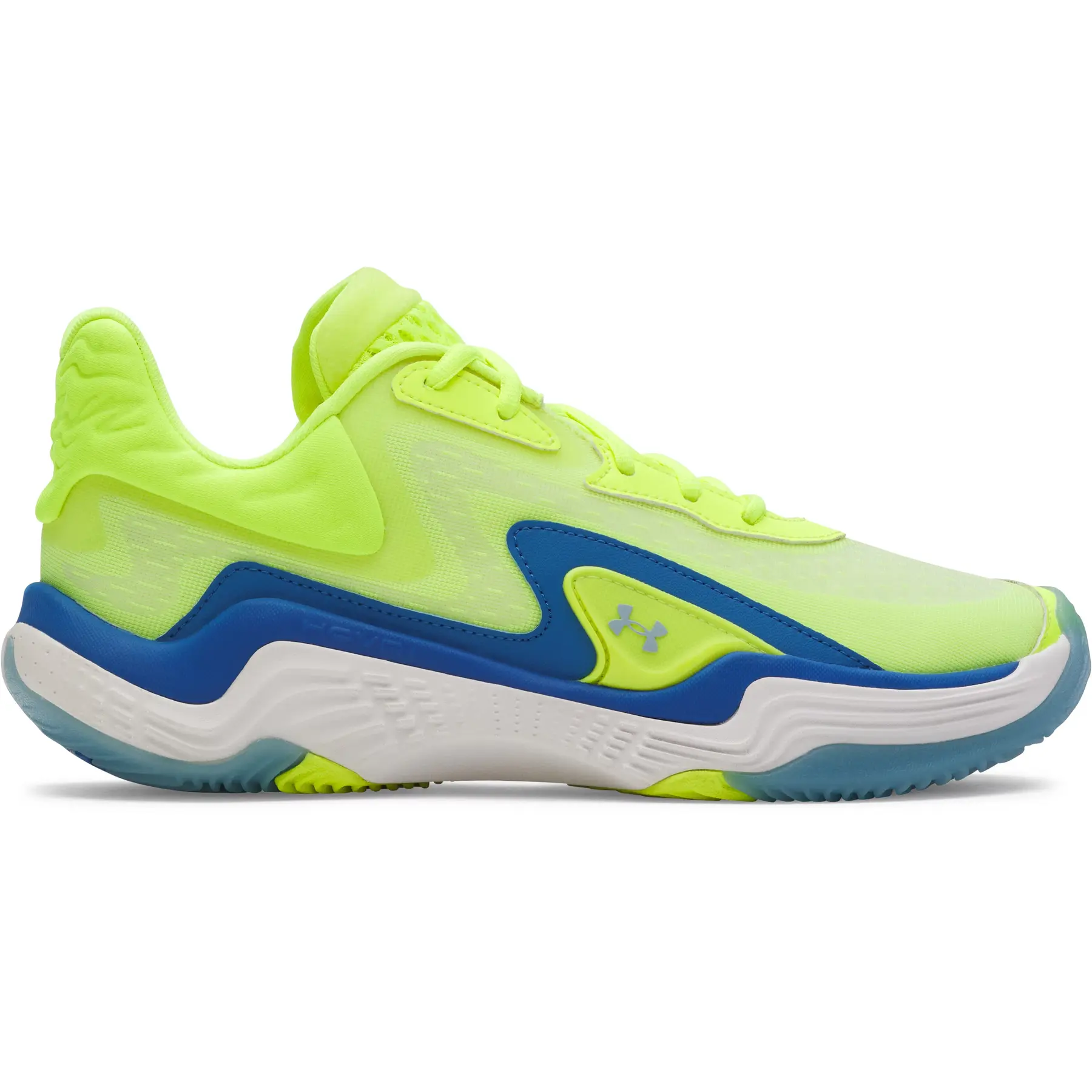 Chaussure De Basketball Under Armour Spawn 7 Unisexe High Vis Jaune / Atlantis / Metallique Calm