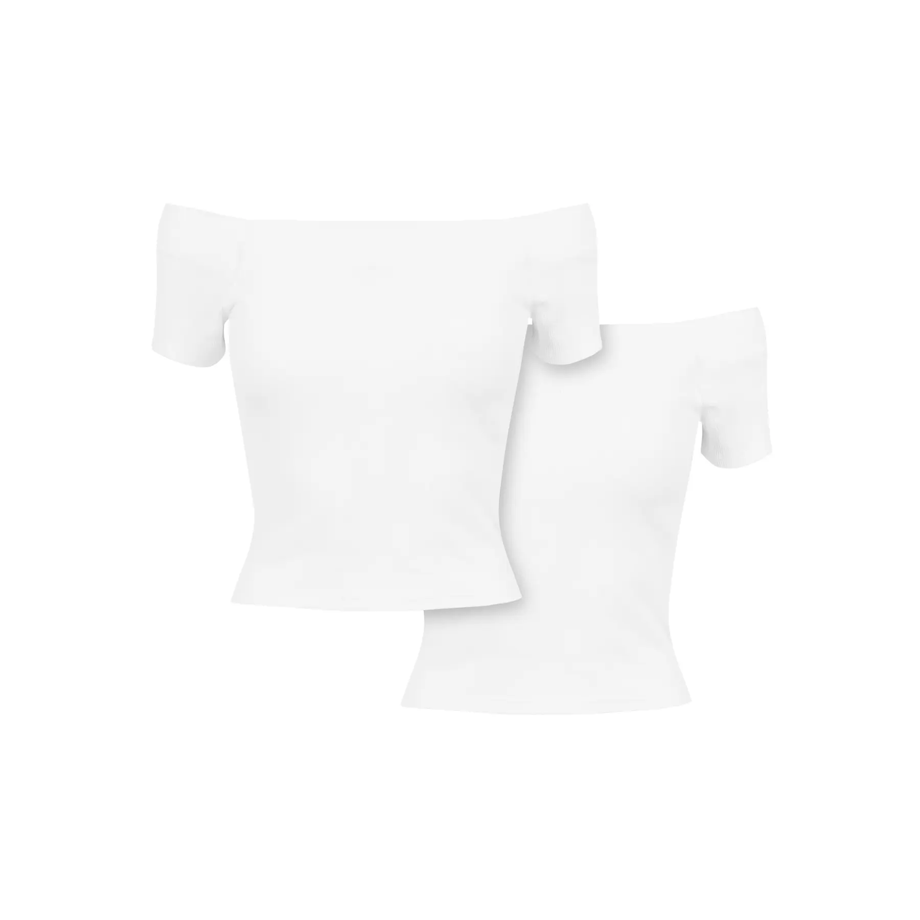 Damen T-Shirt Urban Classics Off Shoulder Rib (x2)