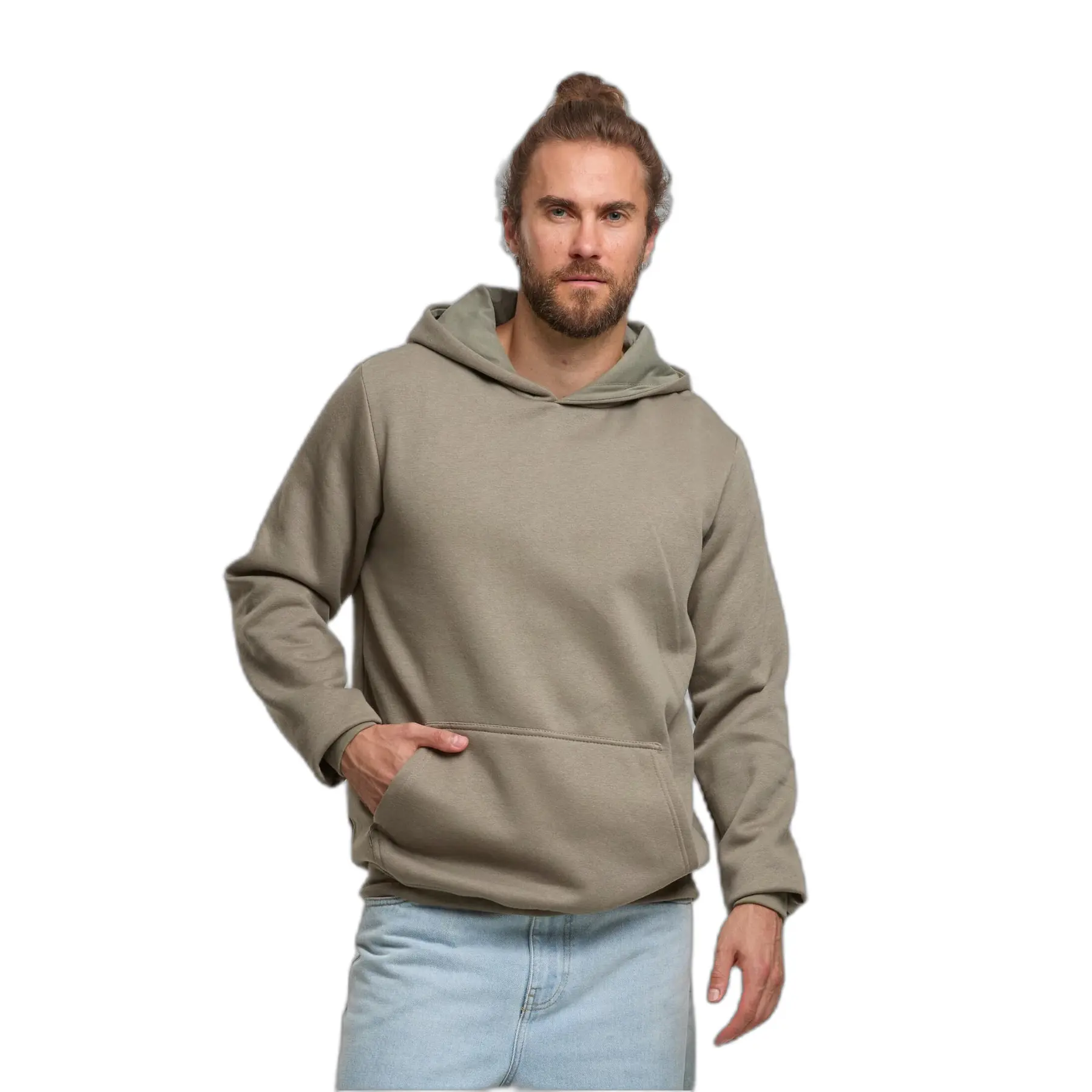Urban Classics - Basic Essential Hoodie/trui - 3XL - Olijfgroen