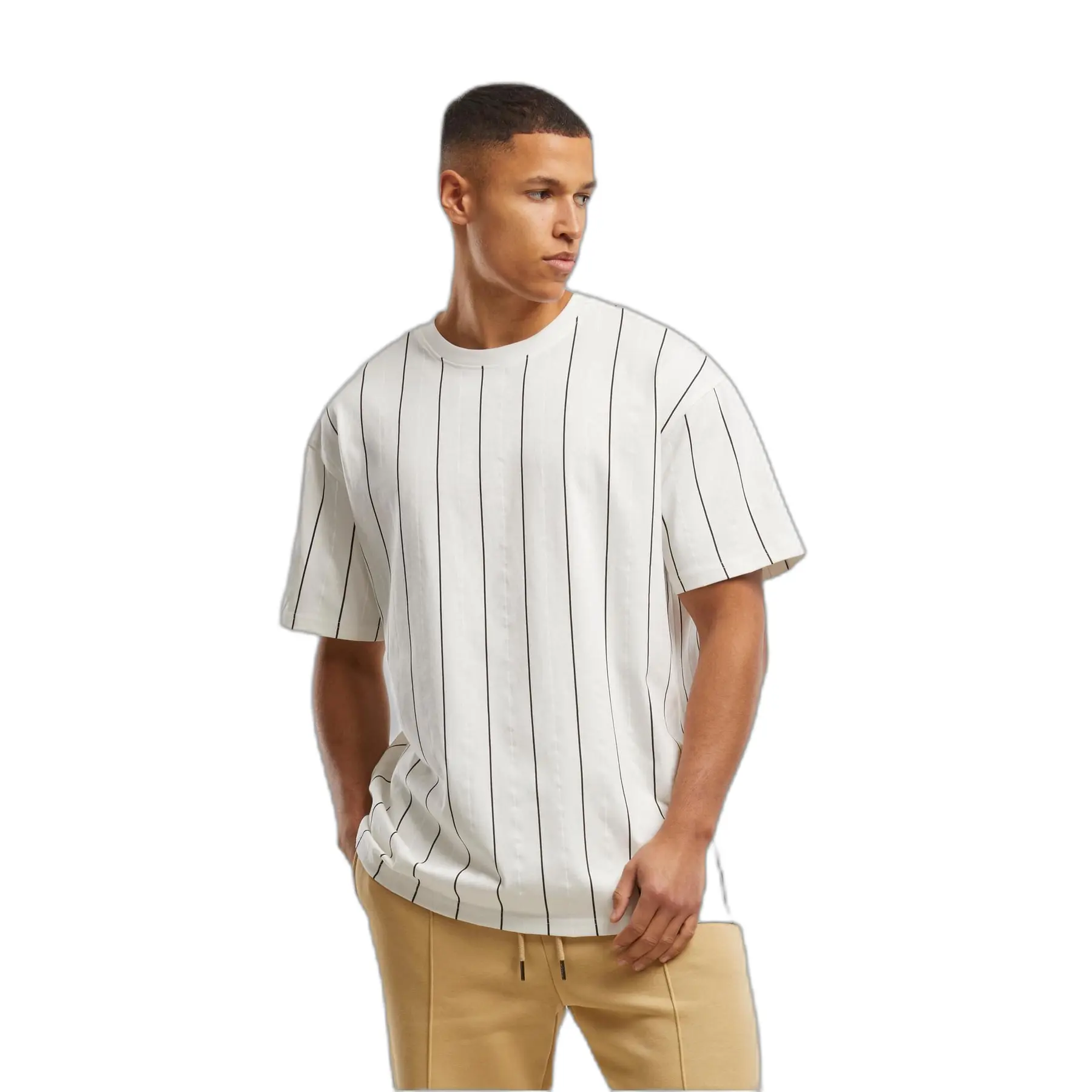 T-shirt in fantasia Urban Classics pinstripe