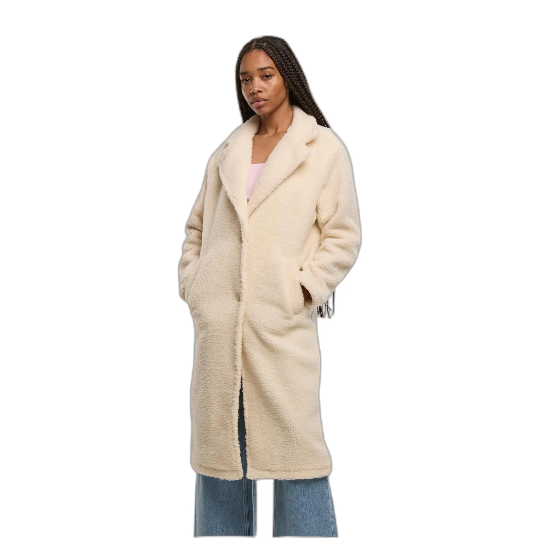 Langer Mantel für Damen Urban Classics Teddy