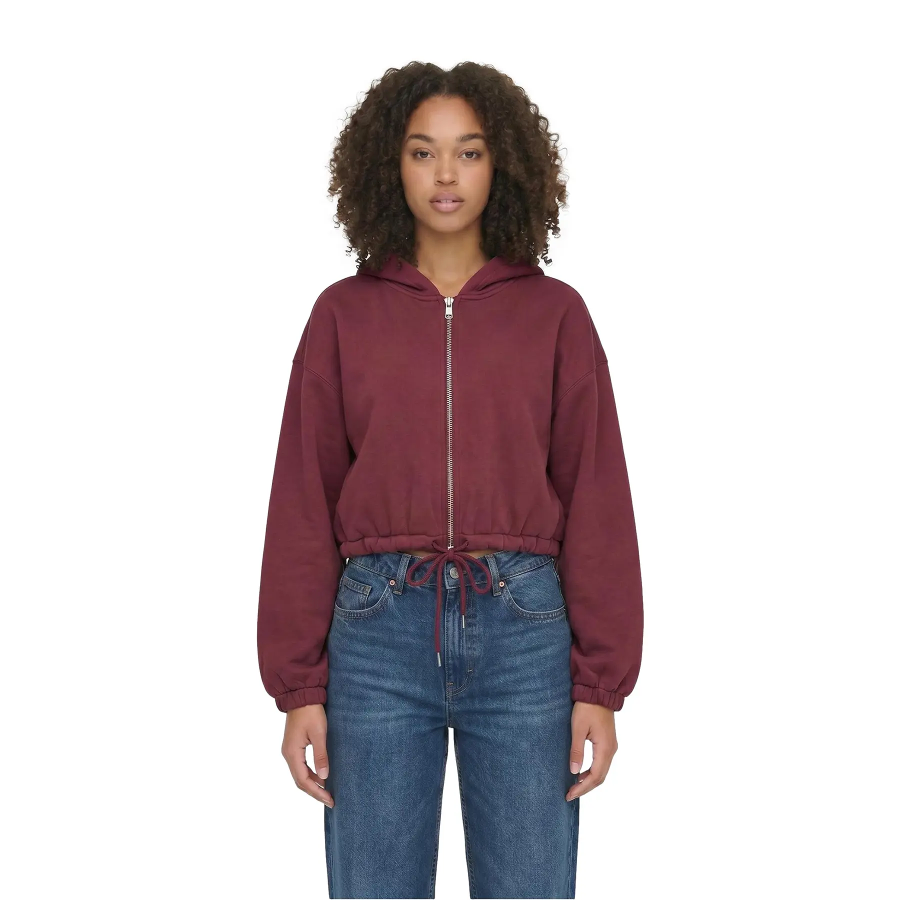 Felpa corta e pelosa con cappuccio donna Urban Classics