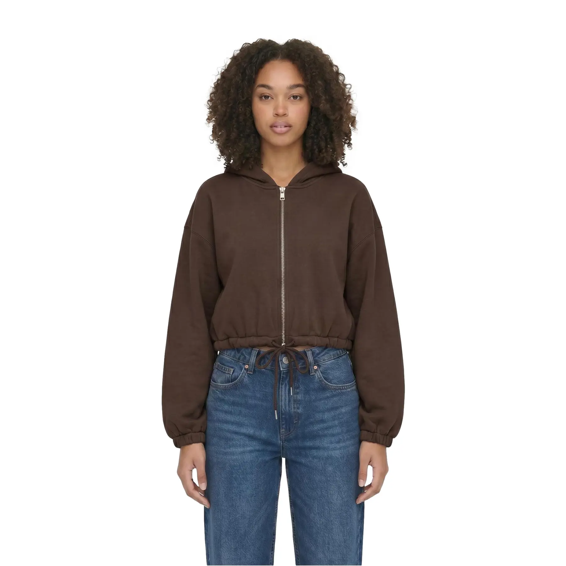 Felpa corta e pelosa con cappuccio donna Urban Classics