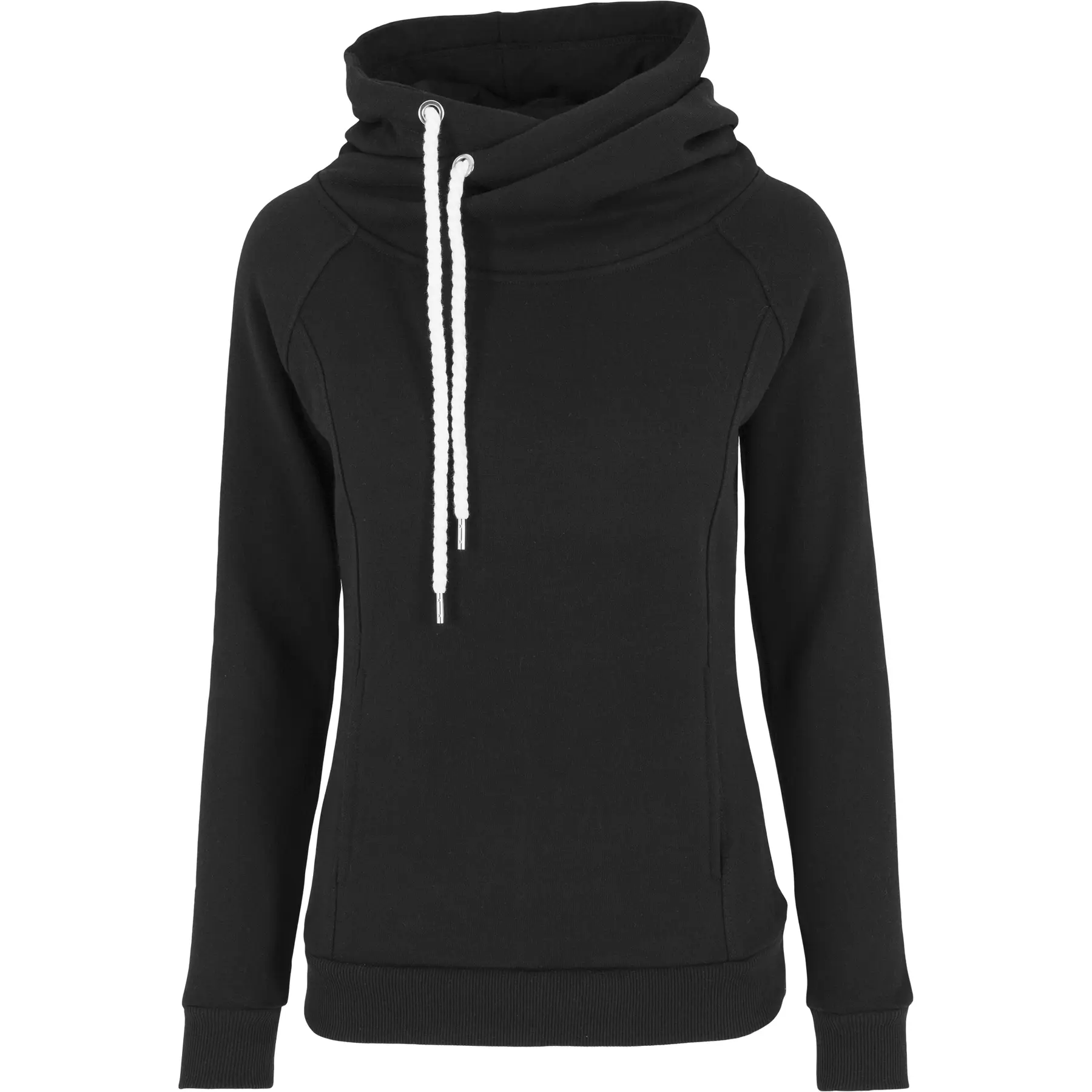 Sweatshirt Kapuzenpullover mit hohem Kragen für Frauen in großen Größen Urban Classics Raglan