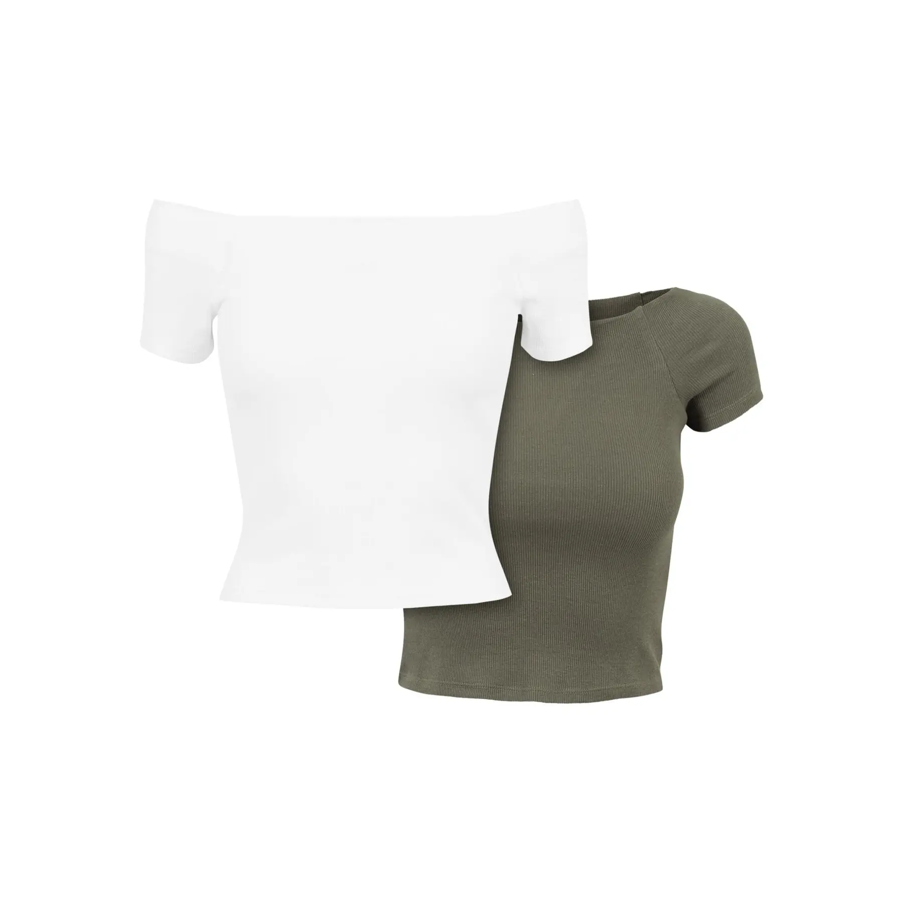T-shirt da donna a coste Urban Classics (x2)