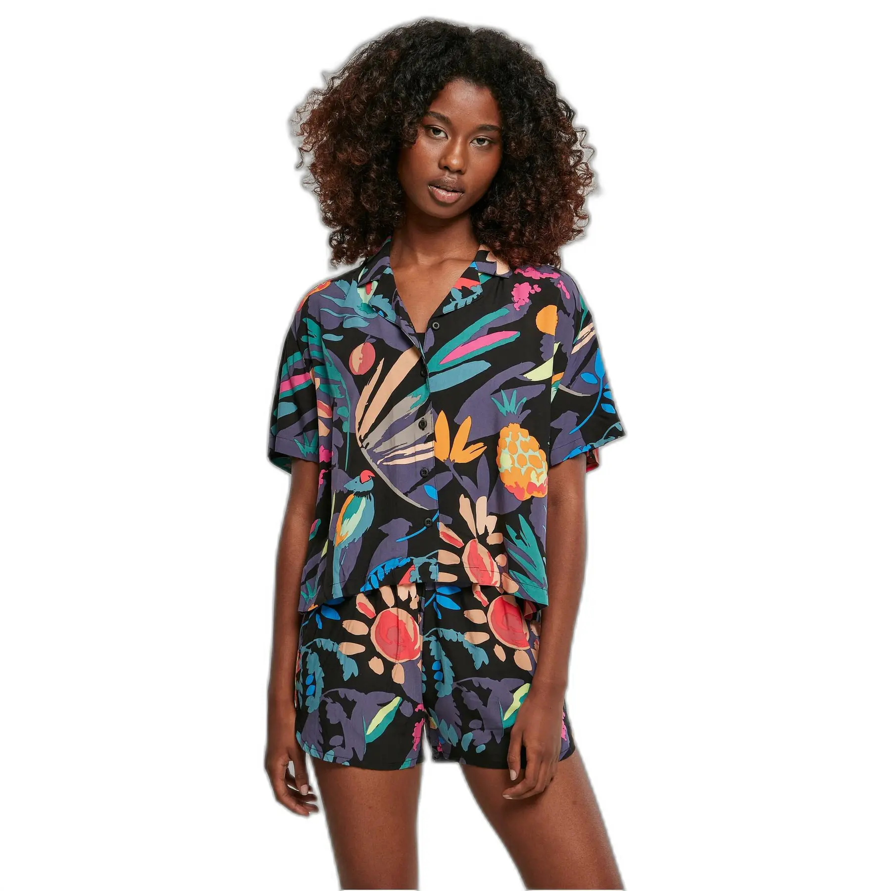 Kurzarmhemd Frau Urban Classics Viscose Resort GT