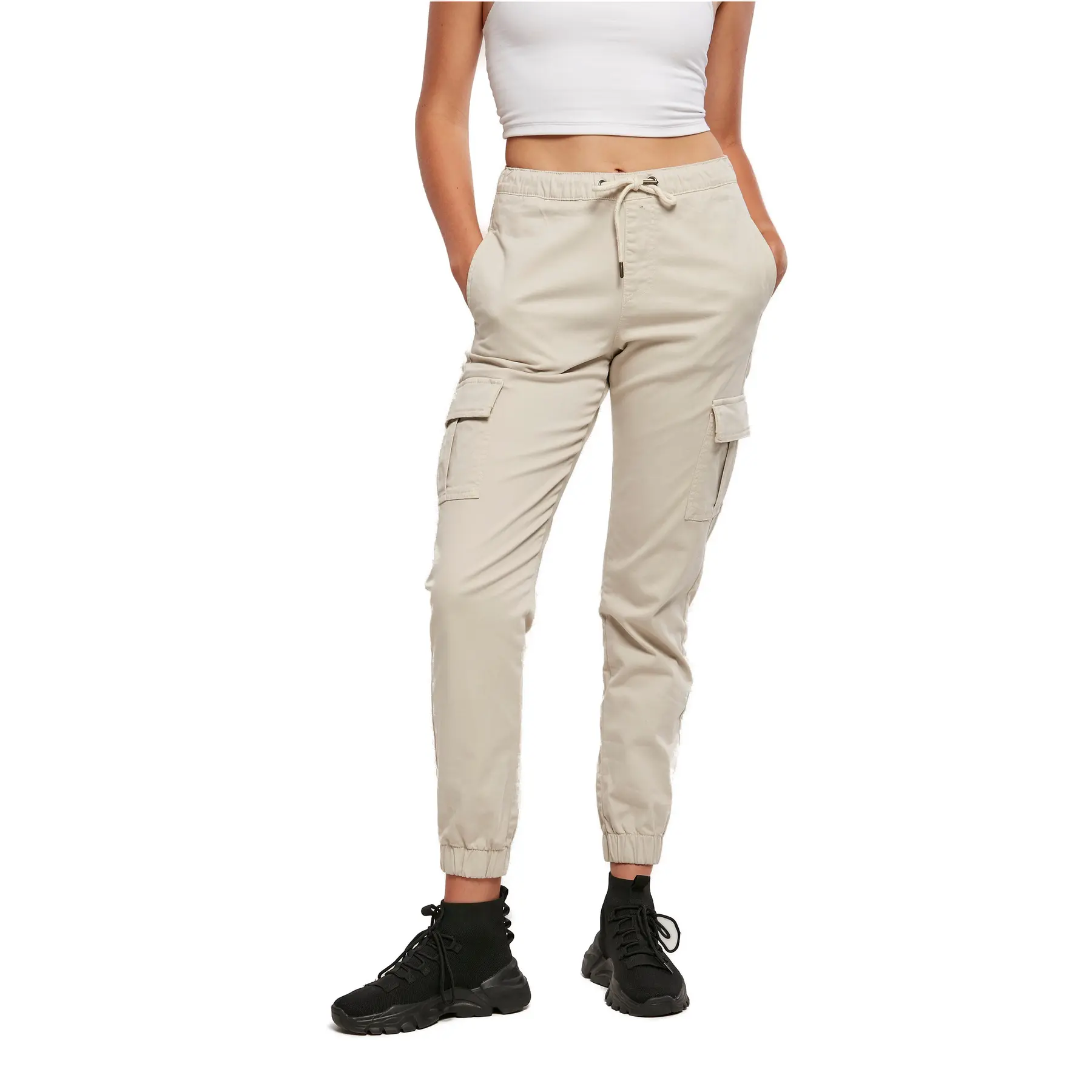Pantaloni cargo jogging comodi a vita alta donna Urban Classics