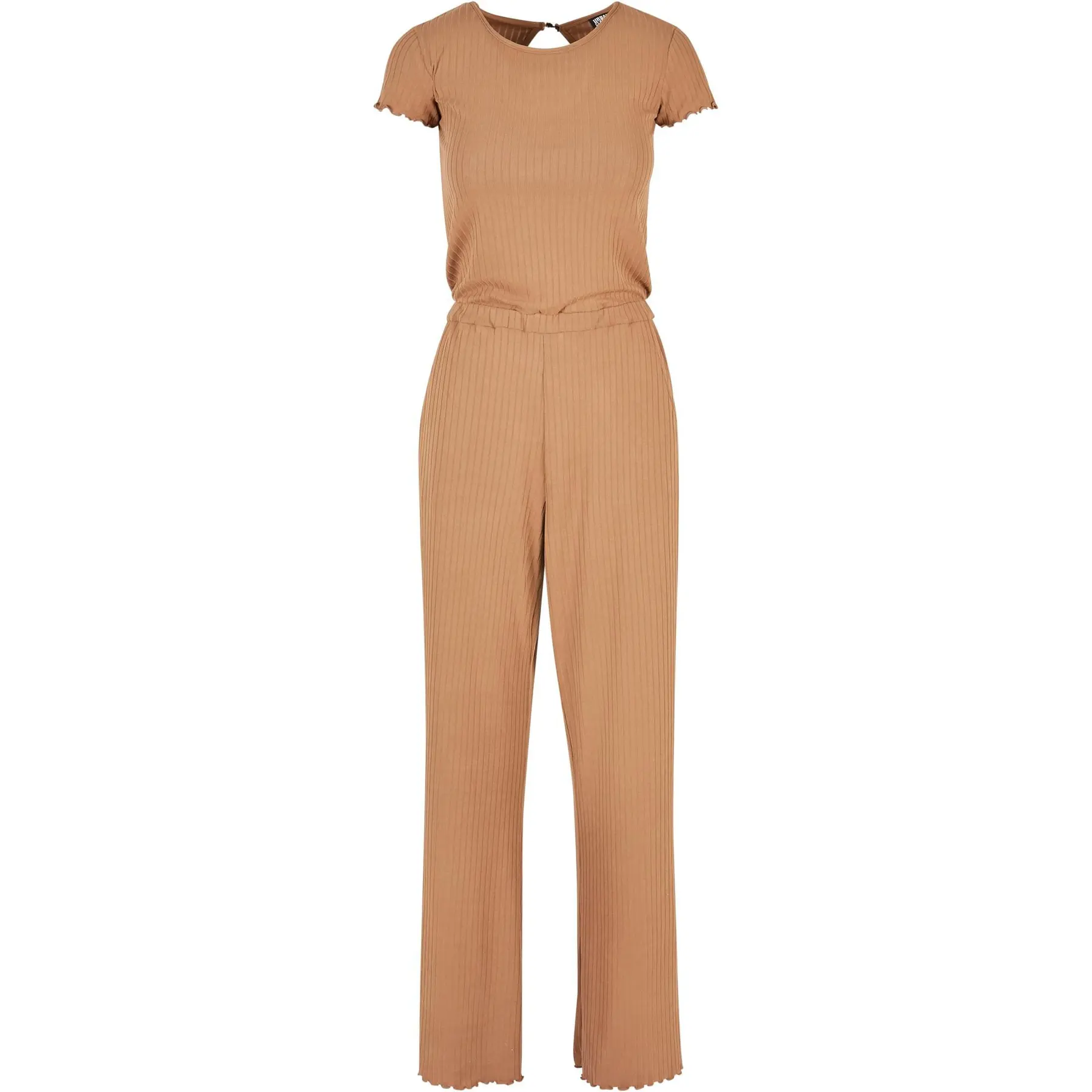 Urban Classics - Rib Wid Leg Jumpsuit - XL - Bruin