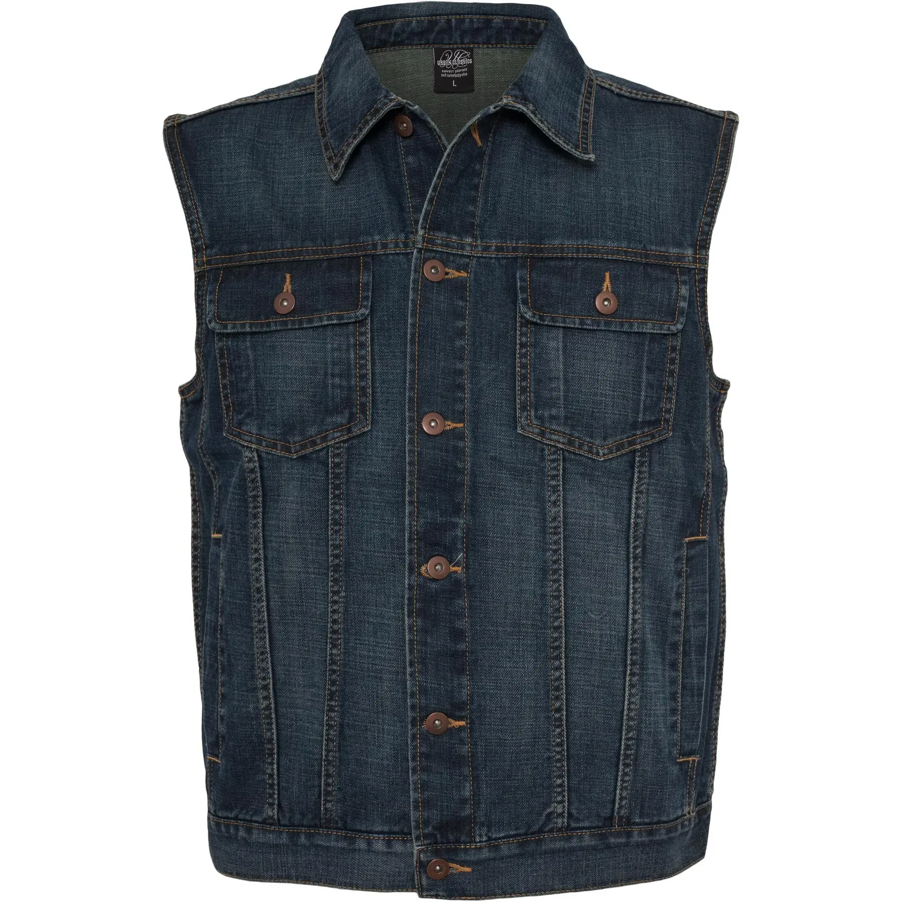 Giacca di jeans senza maniche taglie forti