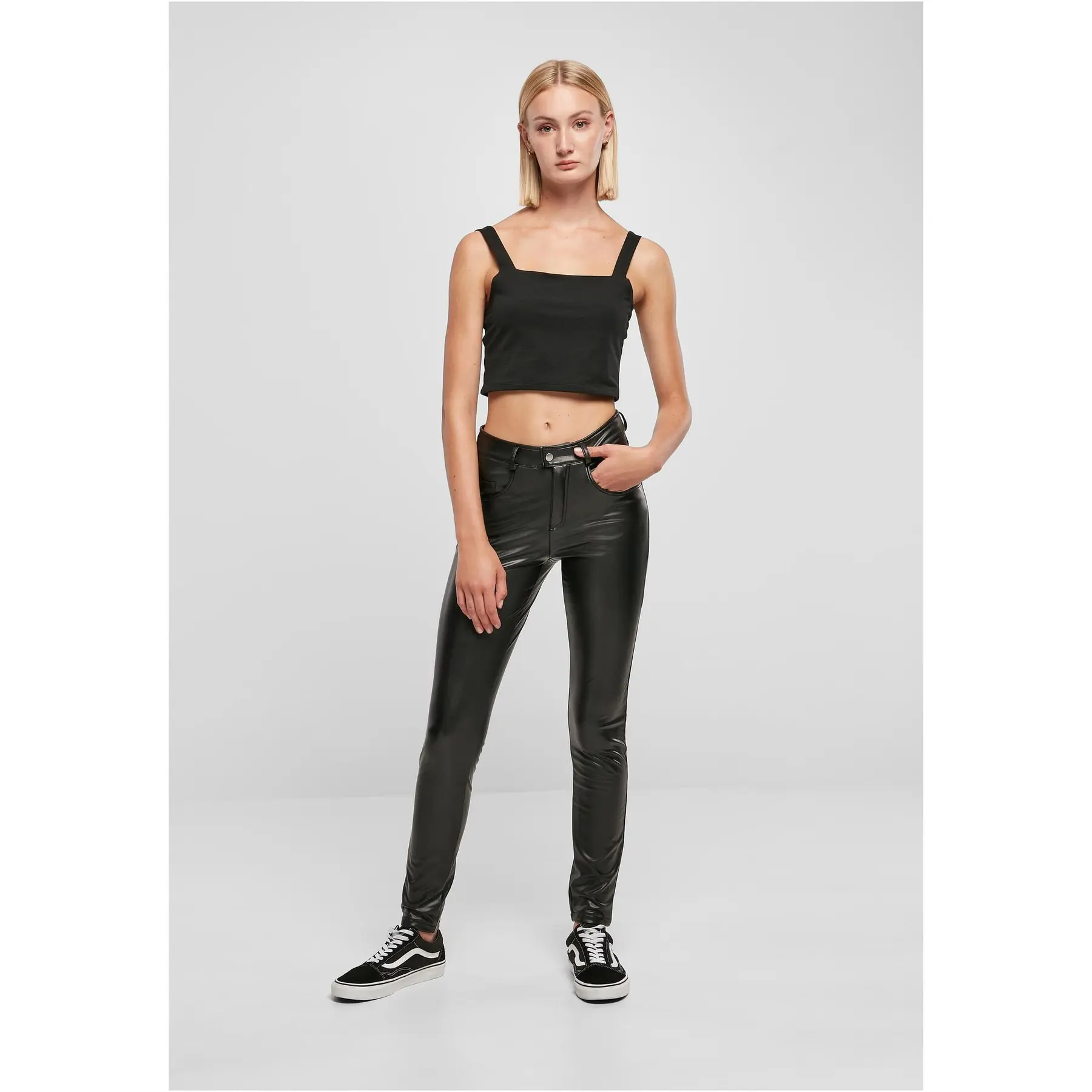 Kunstlederhose mittelgroß Damen Urban Classics