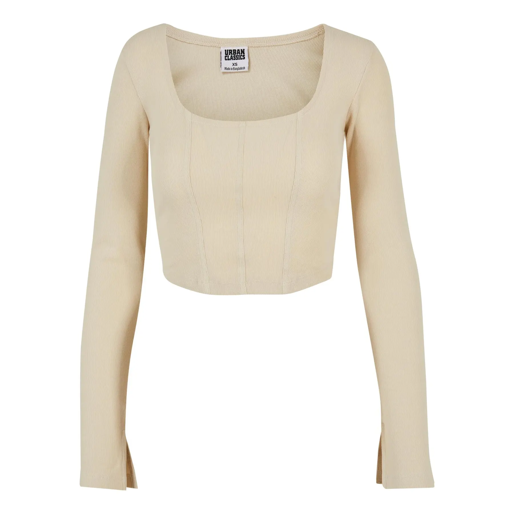 Crop-T-Shirt Langarm Corsage Frau Urban Classics