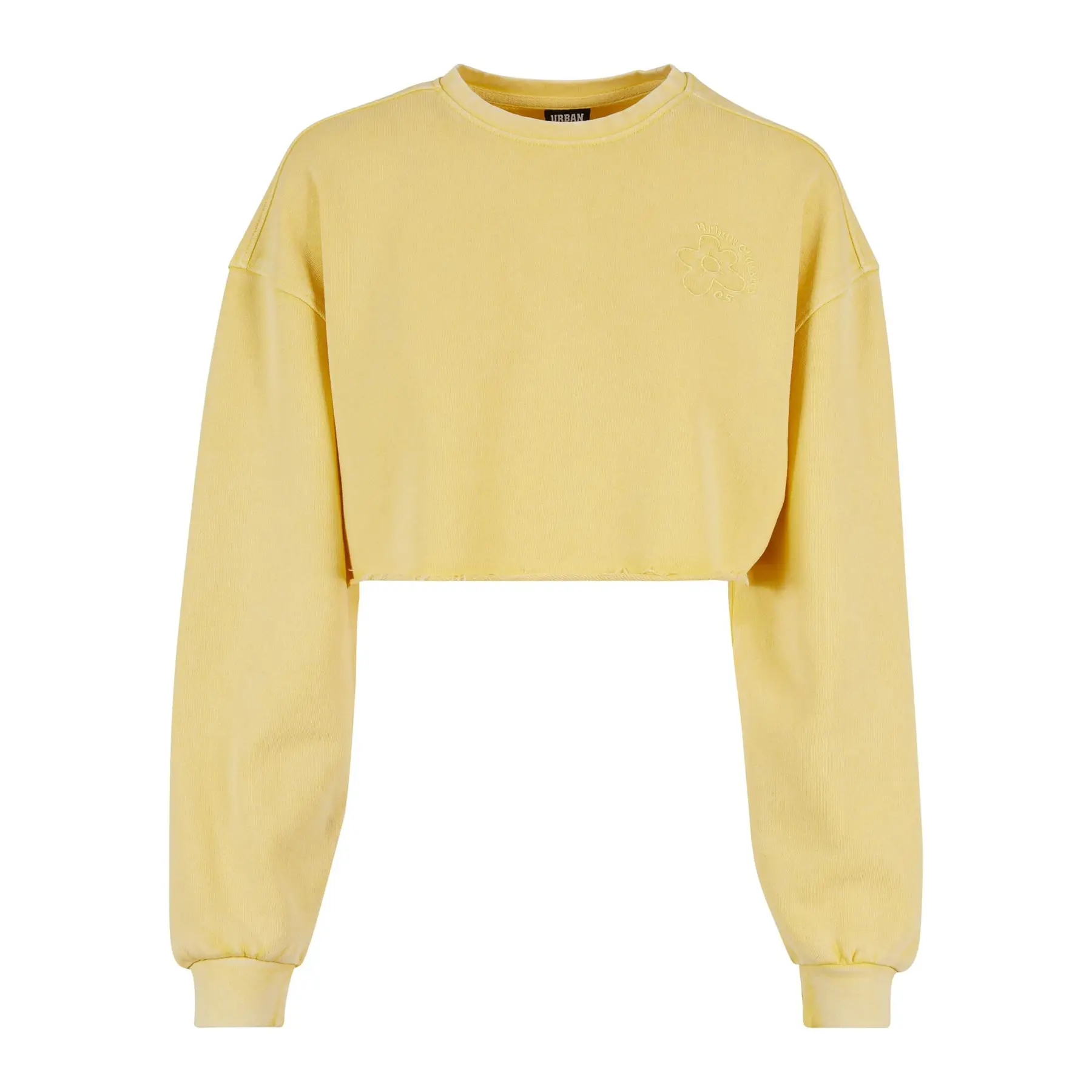 Sweatshirt mit Blumen besticktes Crop in großen Größen Frau Urban Classics
