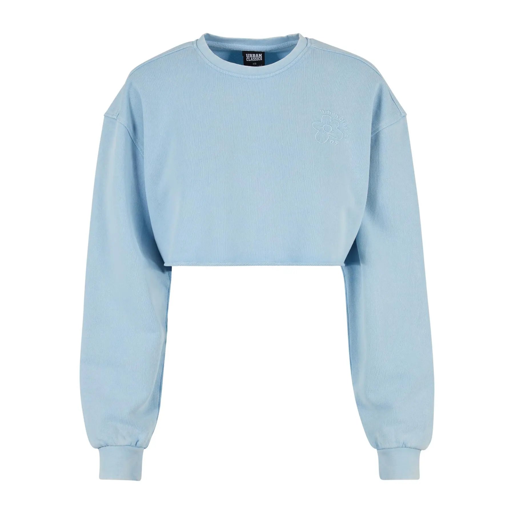 Sweatshirt mit Blumen besticktes Crop in großen Größen Frau Urban Classics