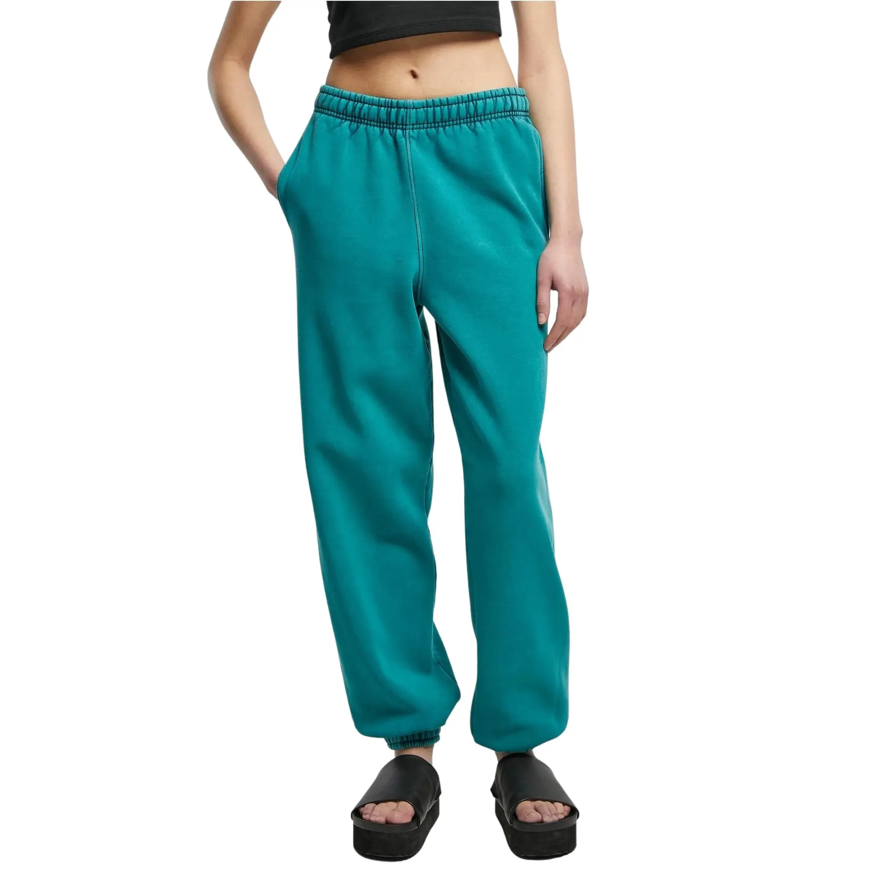 Hochgeschnittene Hose Damen Urban Classics Stone Washed