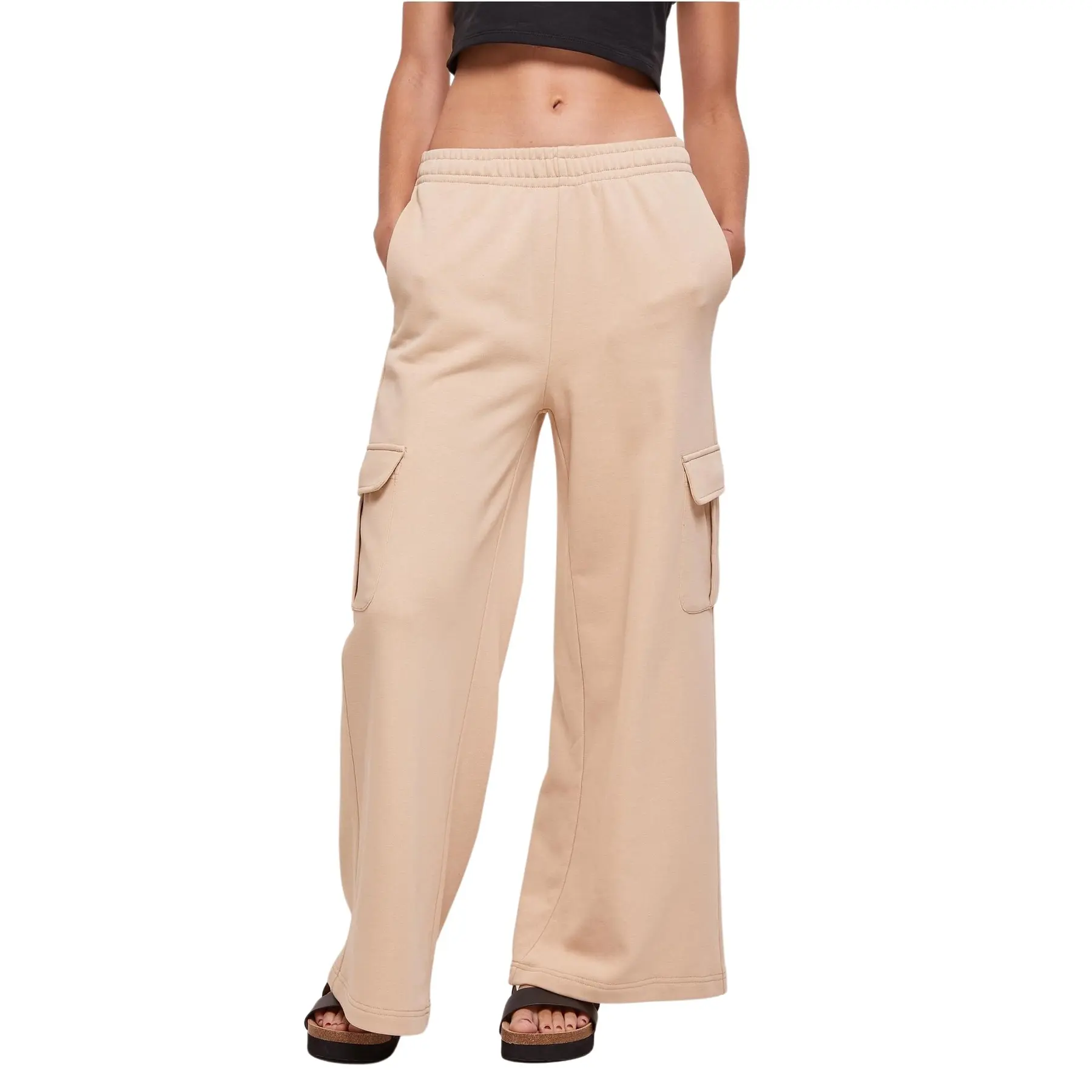 Hose cargo taille haute à jambe large Damen Urban Classics Terry