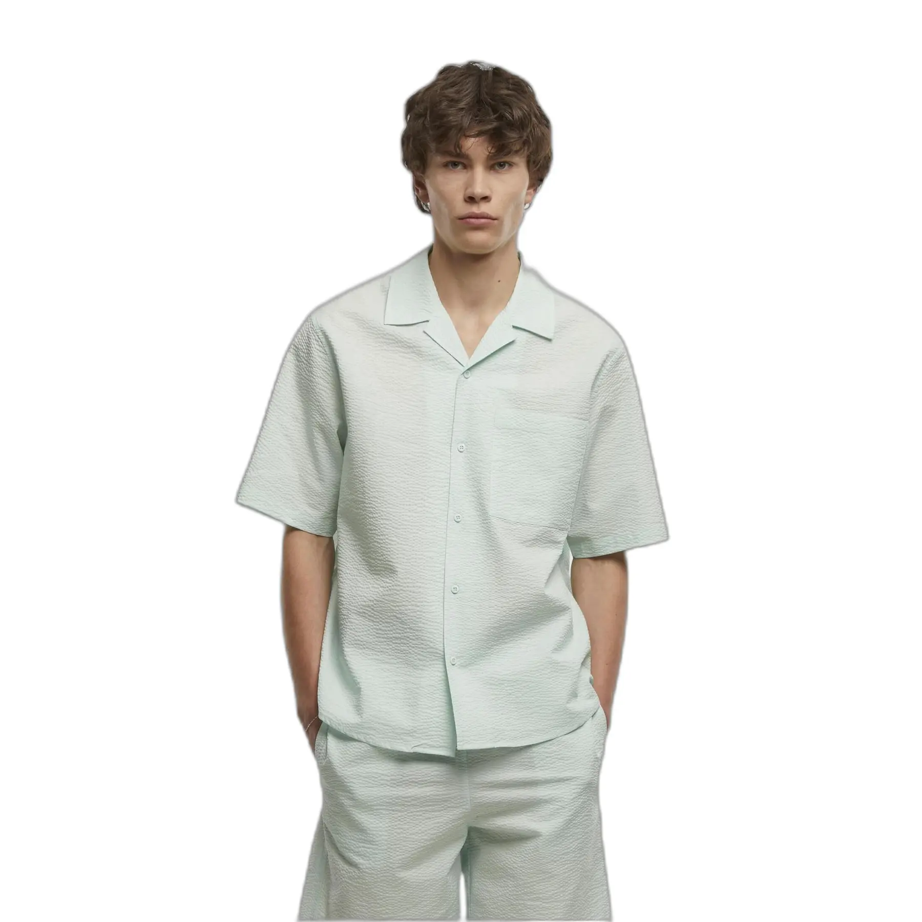 Camicia casual a maniche corte  Seersucker