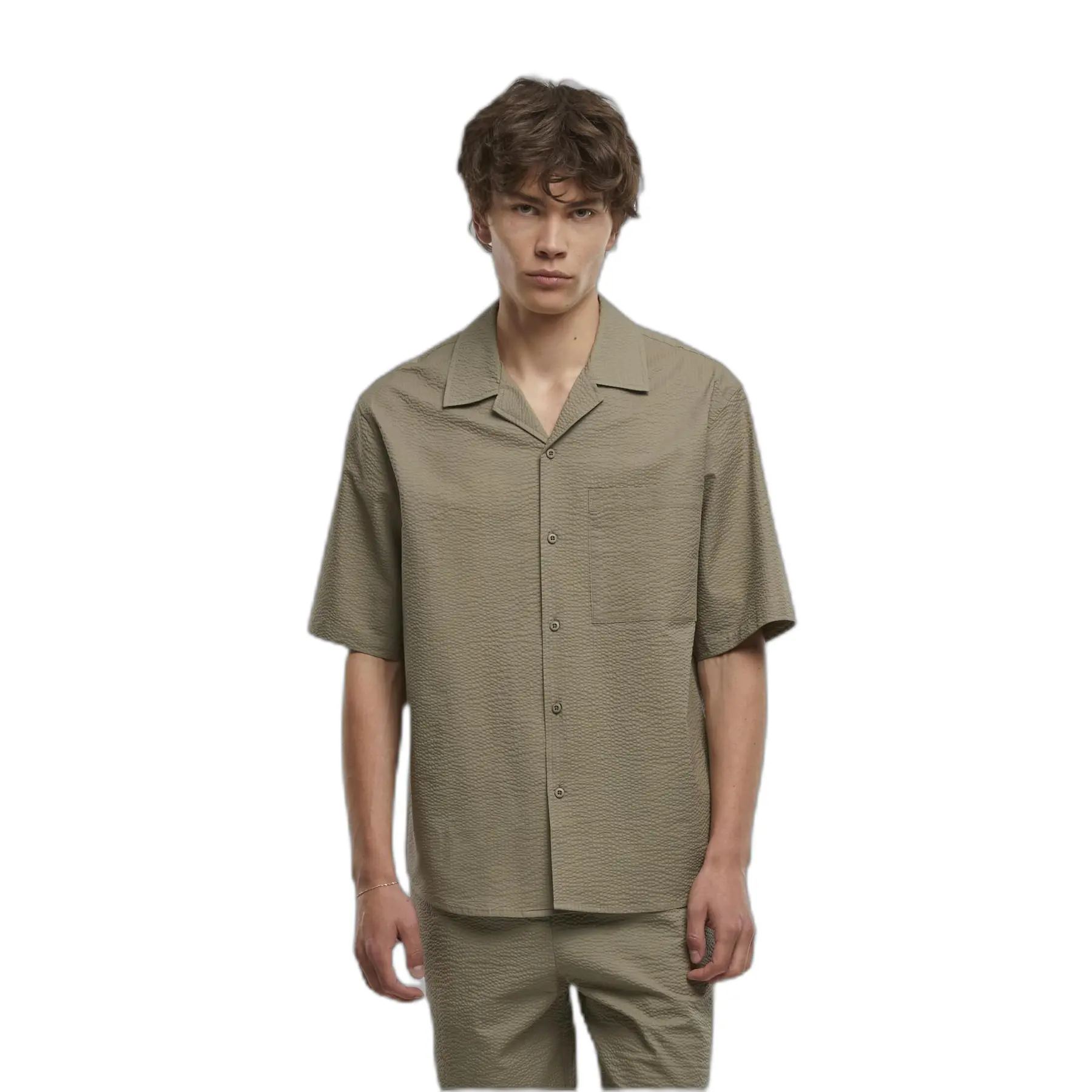 Camicia casual a maniche corte  Seersucker