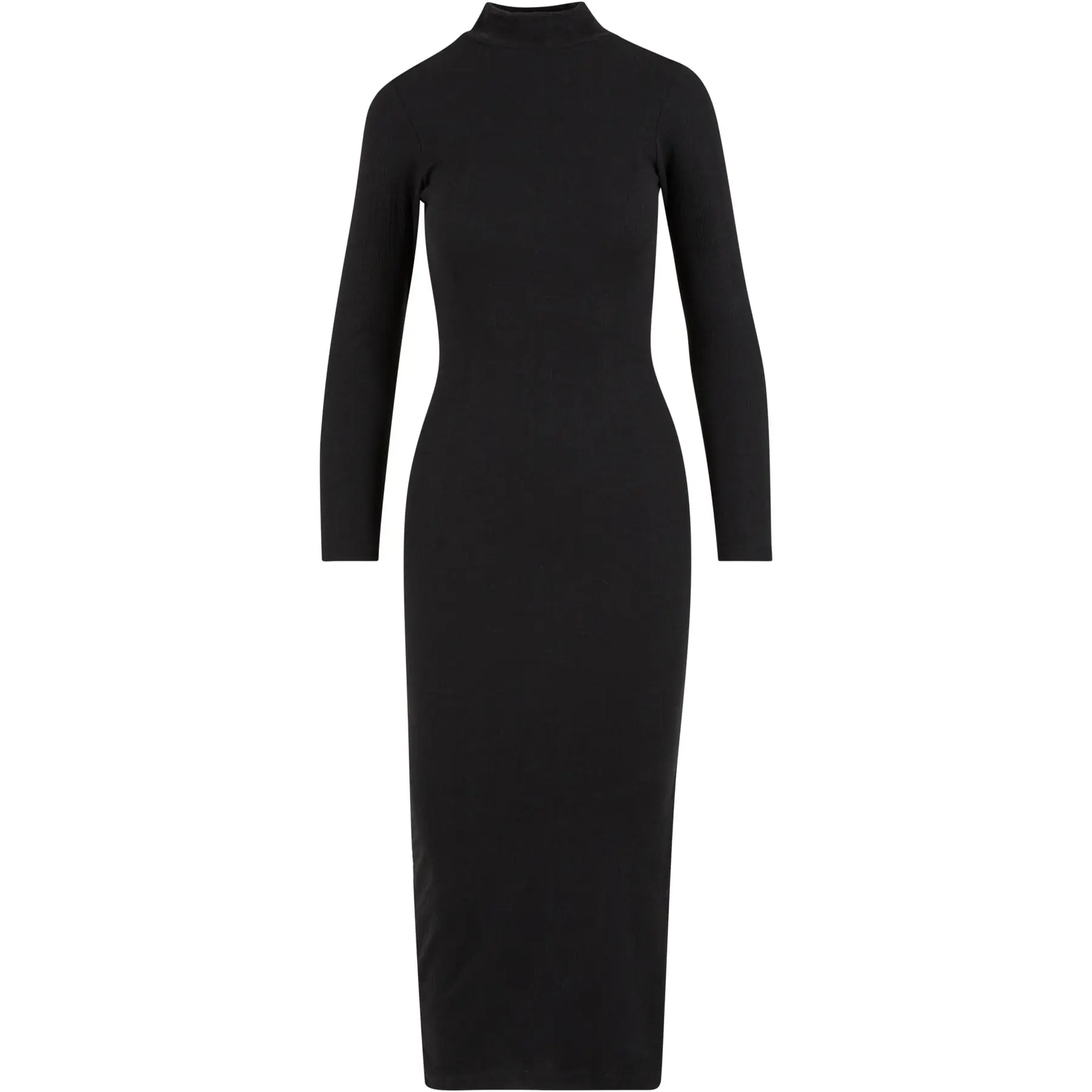 Urban Classics Donna Nero Abito A Colletto Alto Rib