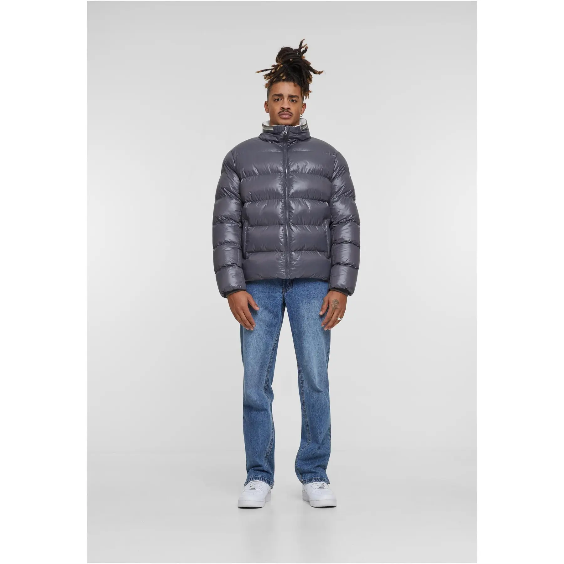 Piumino con collo zip