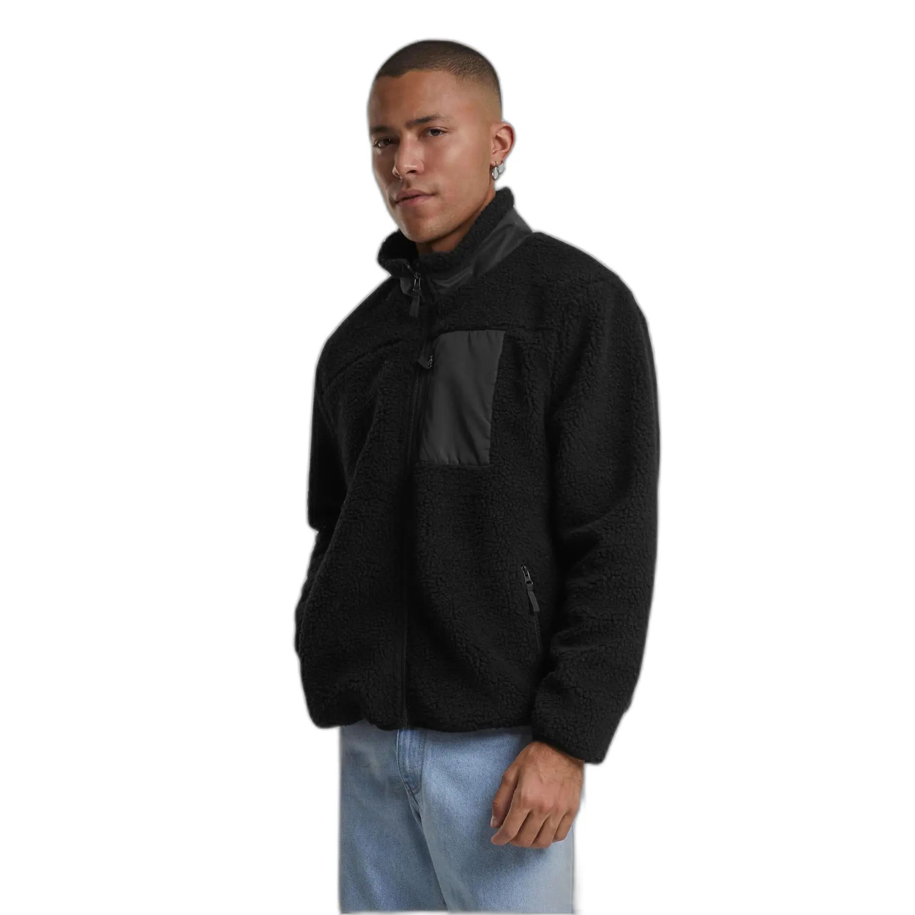 Polaire con zip e col alto Urban Classics Teddy