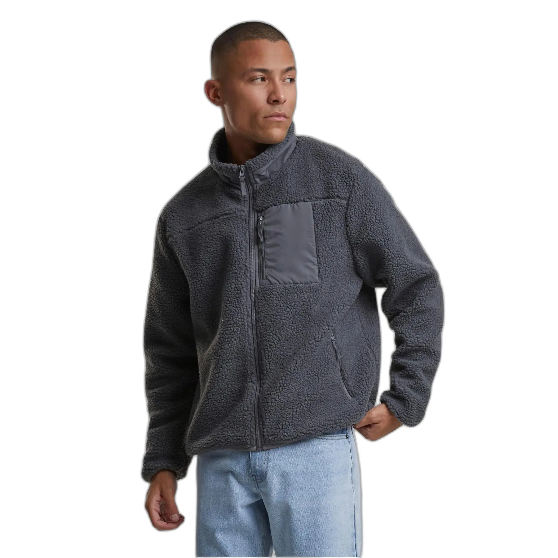 Polaire con zip e col alto Urban Classics Teddy