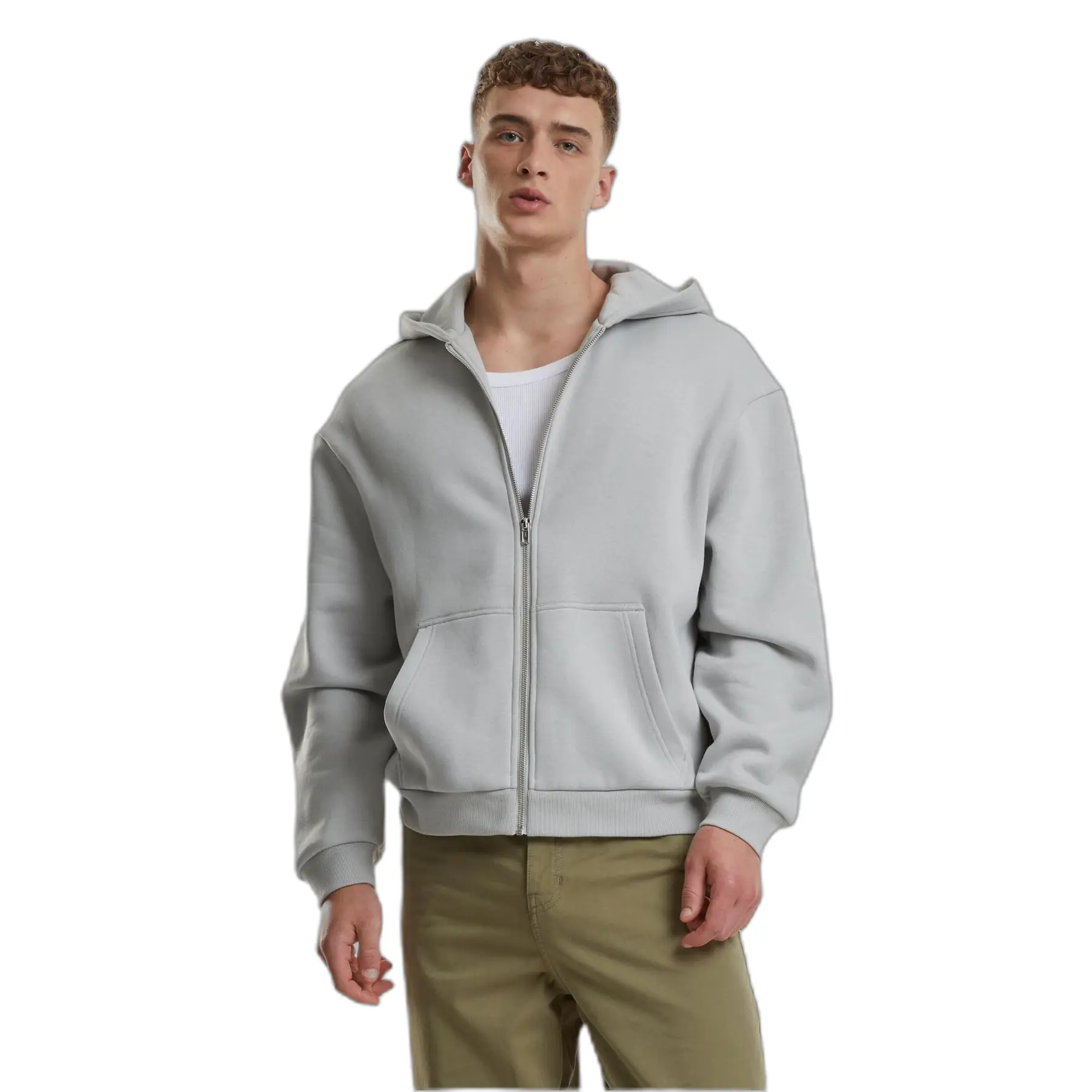 Felpa con cappuccio zip morbida Urban Classics