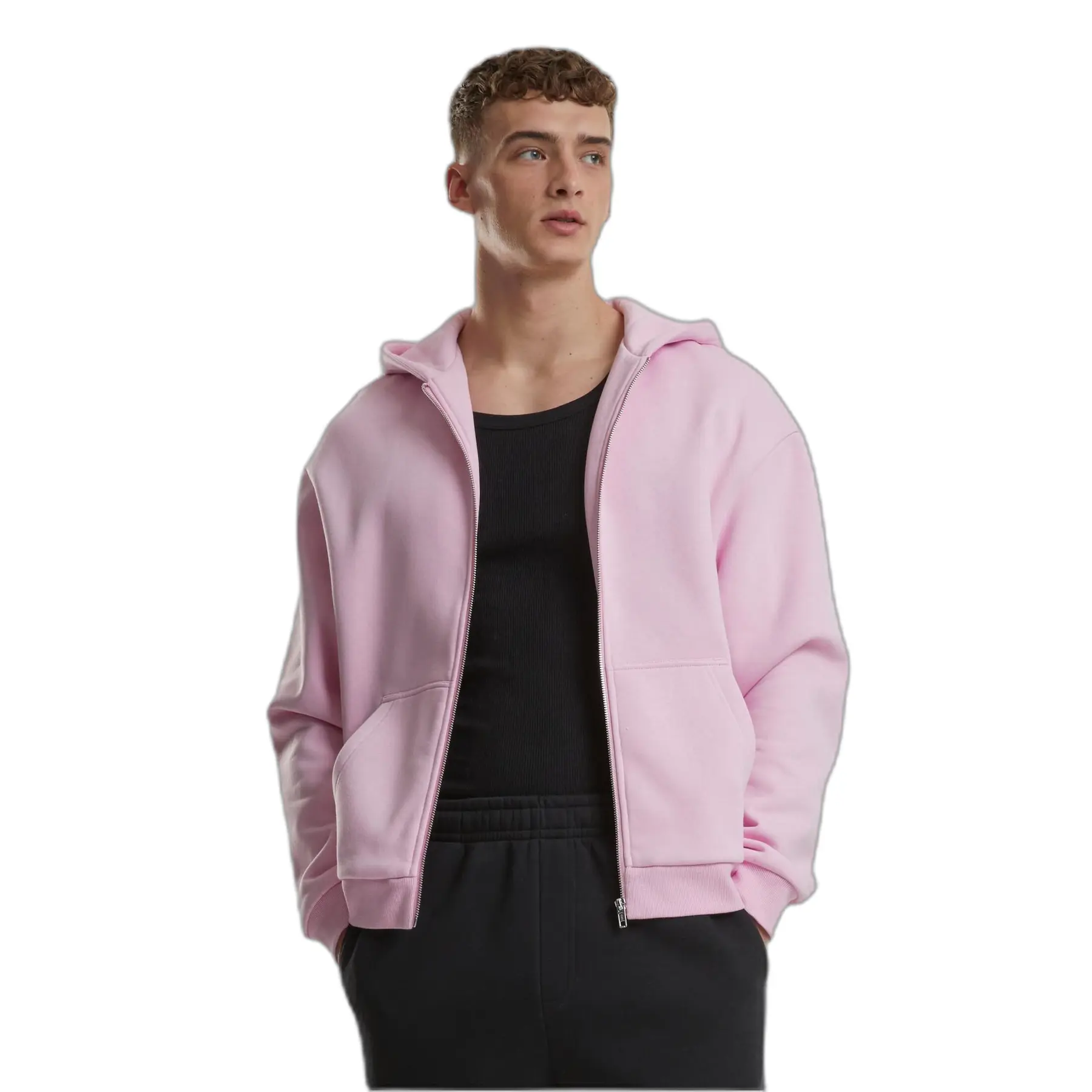Felpa con cappuccio zip morbida Urban Classics