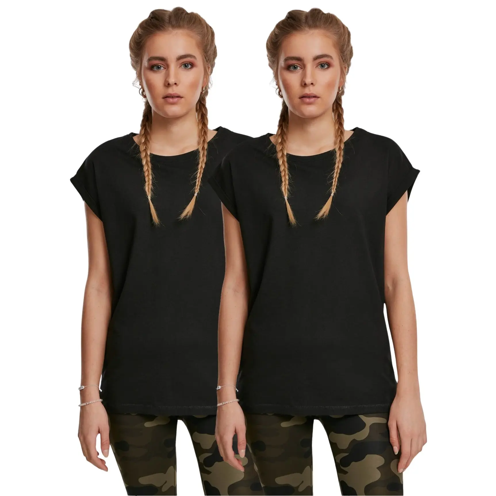 T-Shirts Schulter entfaltet Frau Urban Classics (x2)