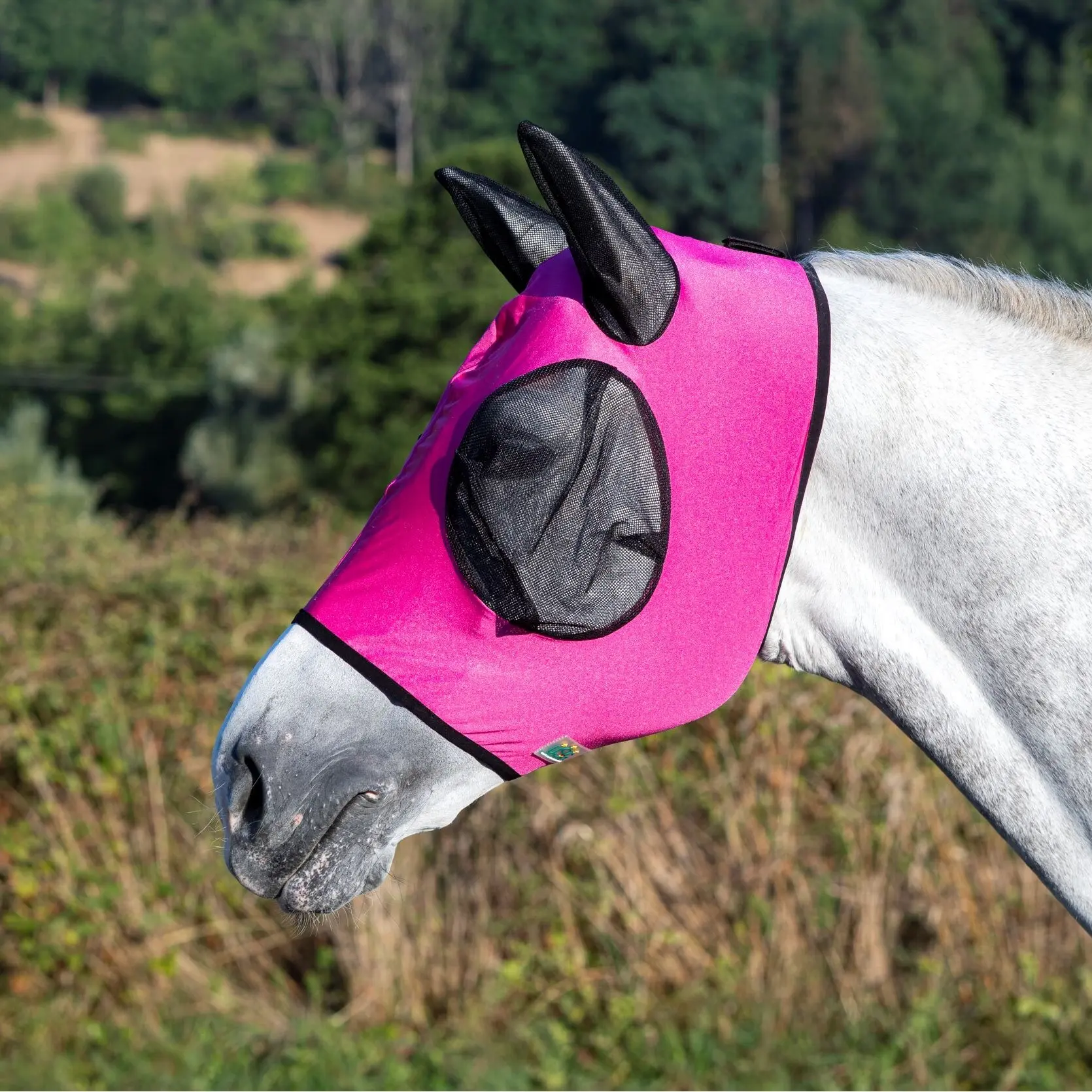 Fly mask with earmuffs for horses USG