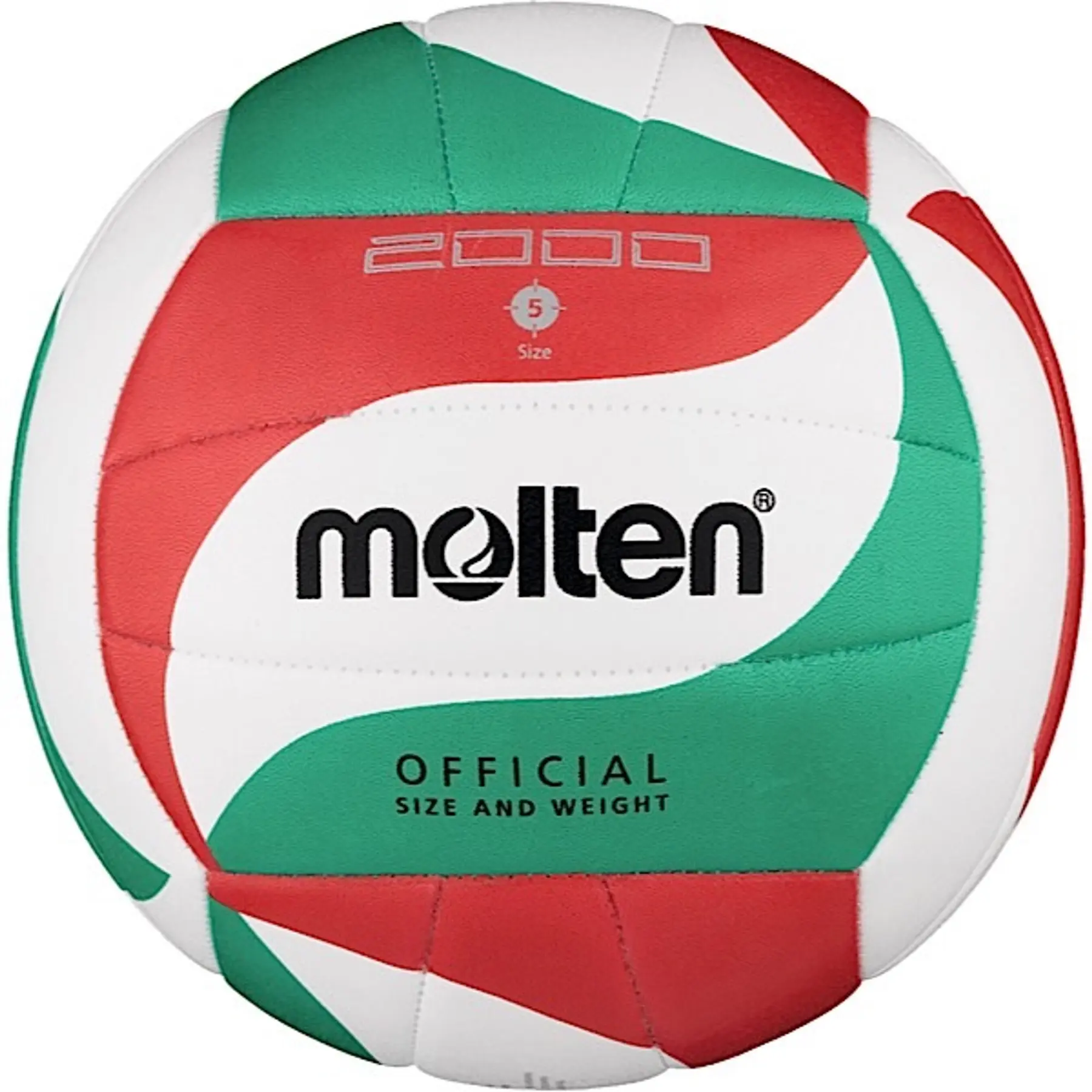 2 Stück Molten Volleyball V5M2000 weiß/grün/rot Größe 5 Ball NEU - Image 8