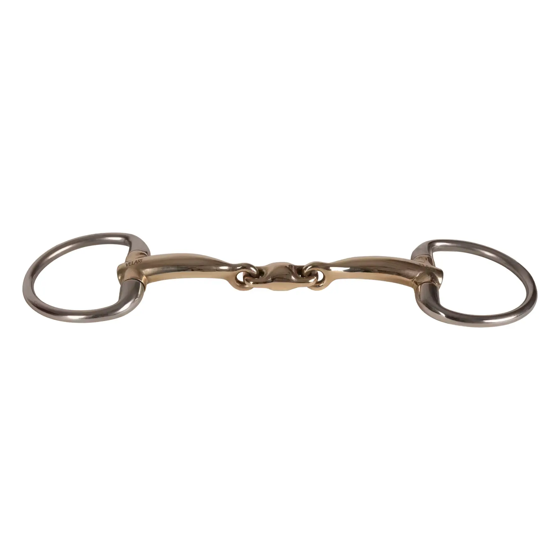 Olivengebiss mit doppeltem Bruch für Pferde aus Kupfer Velari 16mm 11,5cm