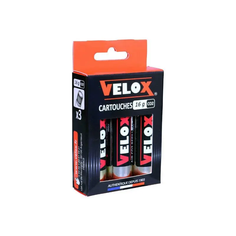 Blister mit 3 Co2-Patronen mit Gewinde Velox