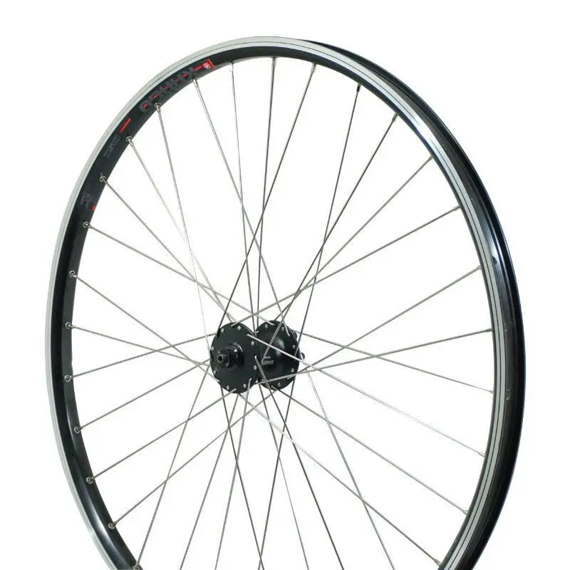 Vorderrad-Bike-Rad doppelwandig mit Ösen Nabe 6 Loch Blockierung (verstärkt) Felge Speichen Edelstahl Velox Kargo Disc V-Brake Shimano M475 Disc 25C 32