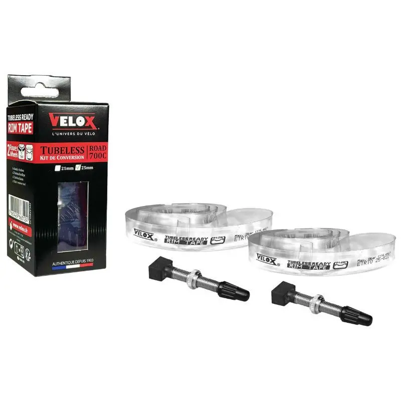 Umbausatz Tubeless Straße-Gravel 700 x 25 mm verkauft durch 2 in Box Velox 700 x 25 mm