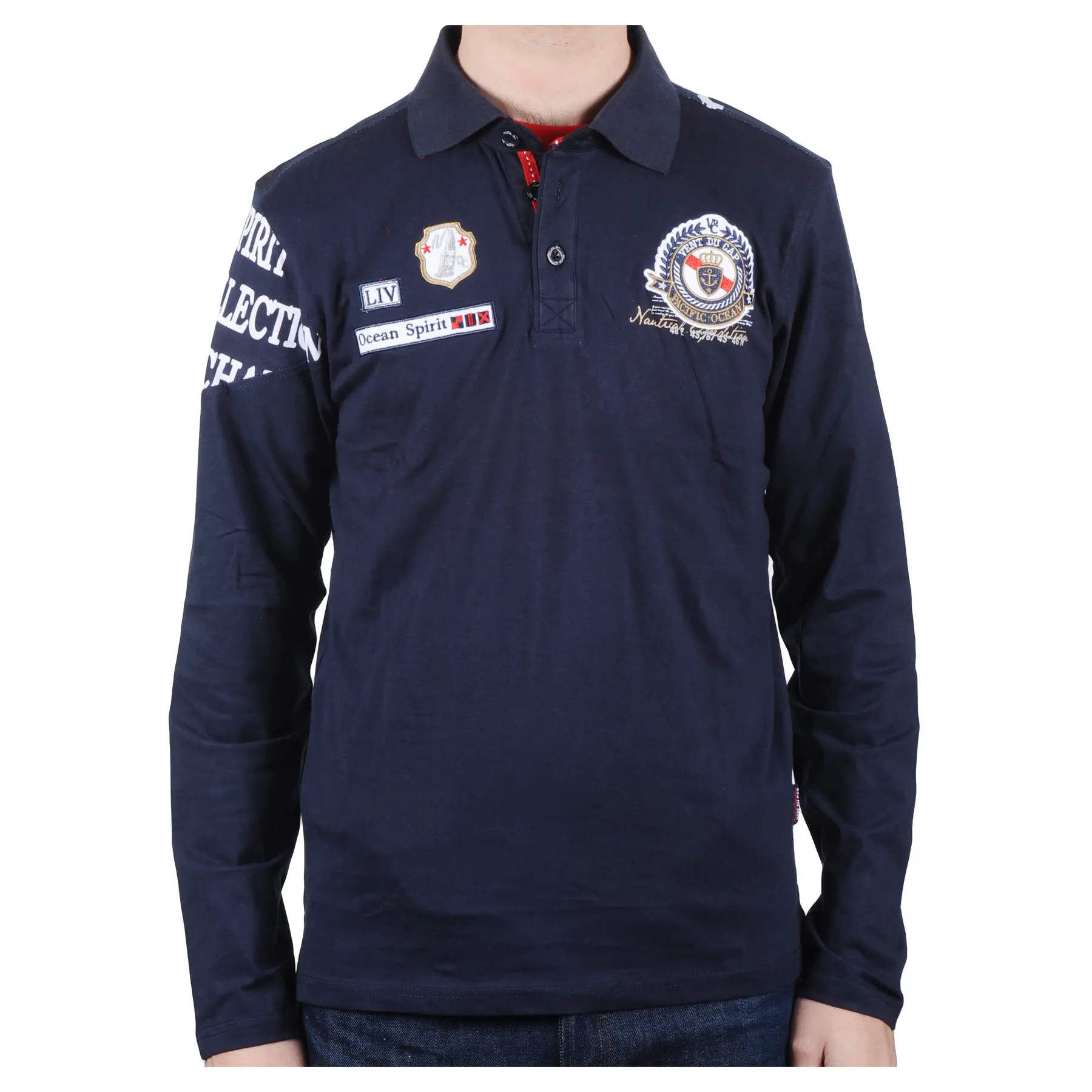 Langarm Polo-Shirt Kind Vent du Cap Ecalank