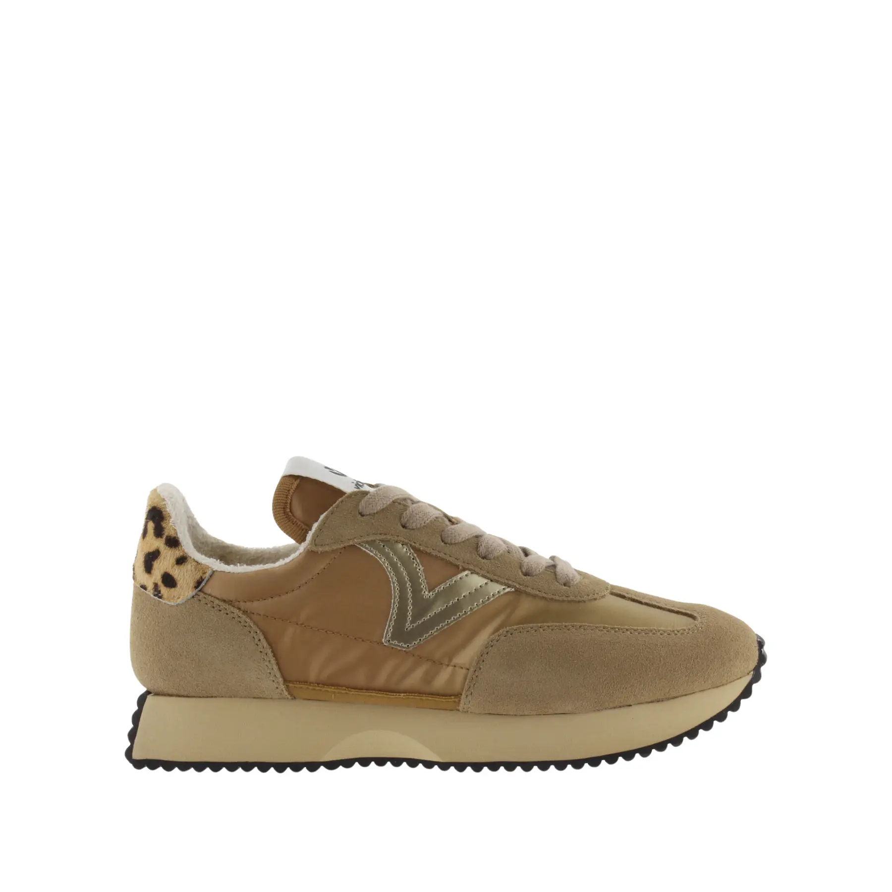 Damen Sneakers aus metallisiertem Nylon und gespaltenem Leder Victoria Cosmos