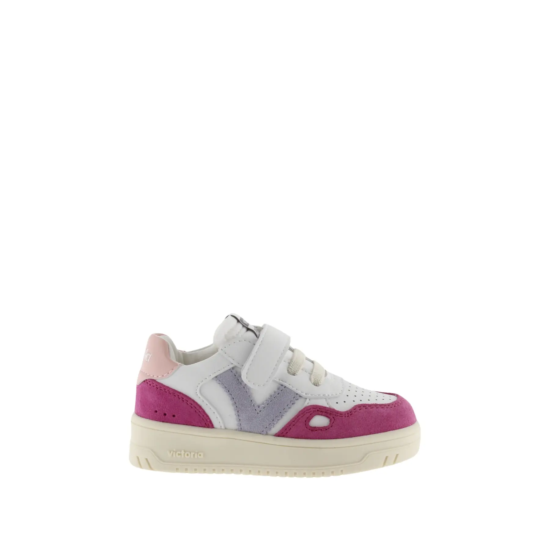Sneakers mit nur einem Riemen aus mehrfarbigem Spaltleder für Kinder er Victoria