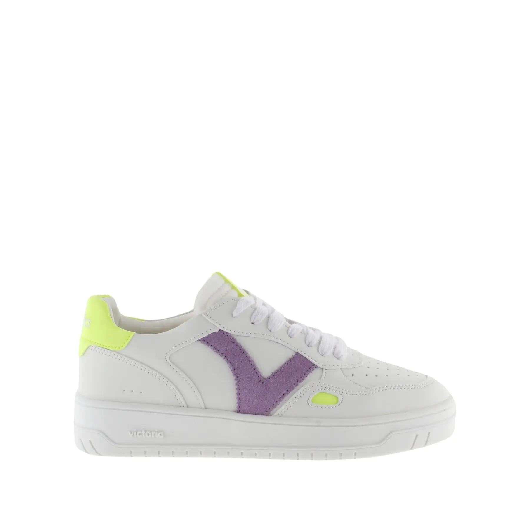 Einzelne Sneakers mit Leder- und Neon-Effekt für Damen Victoria
