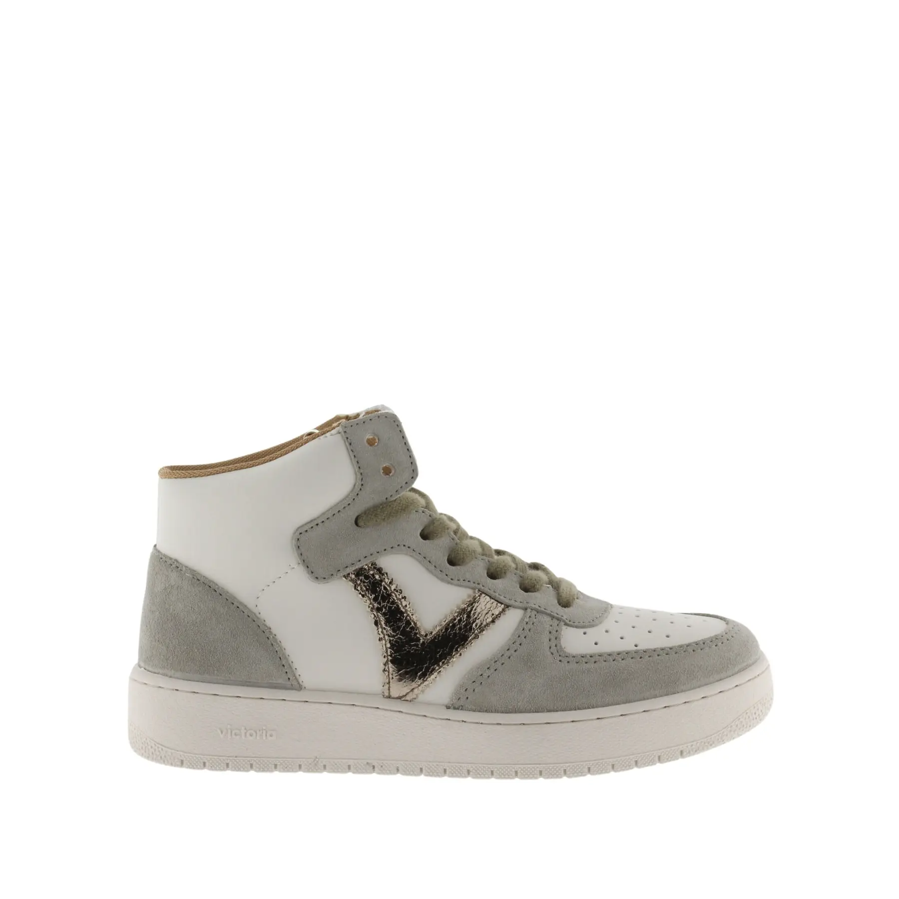 Hoher Sneaker aus Spaltleder mit Metallic-Effekt Damen Victoria Madrid