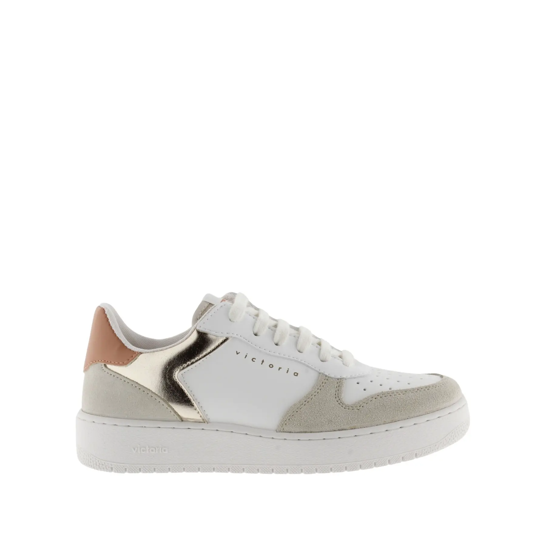 Sneakers aus Spaltleder und Metalllogo Frau Victoria Madrid
