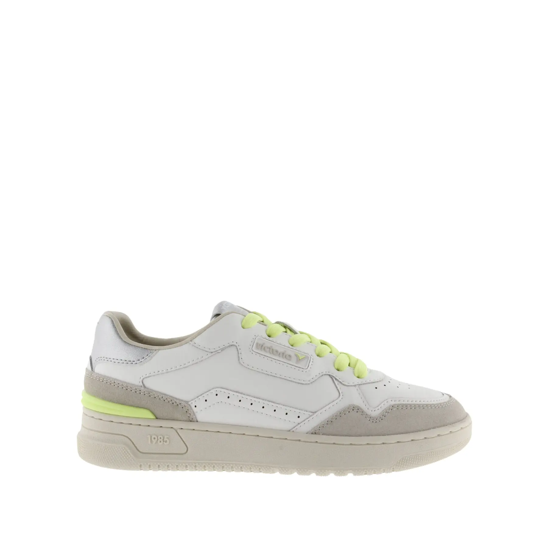 Retro-Sneaker mit silbernen Details Damen Victoria C80 - Soft Néon