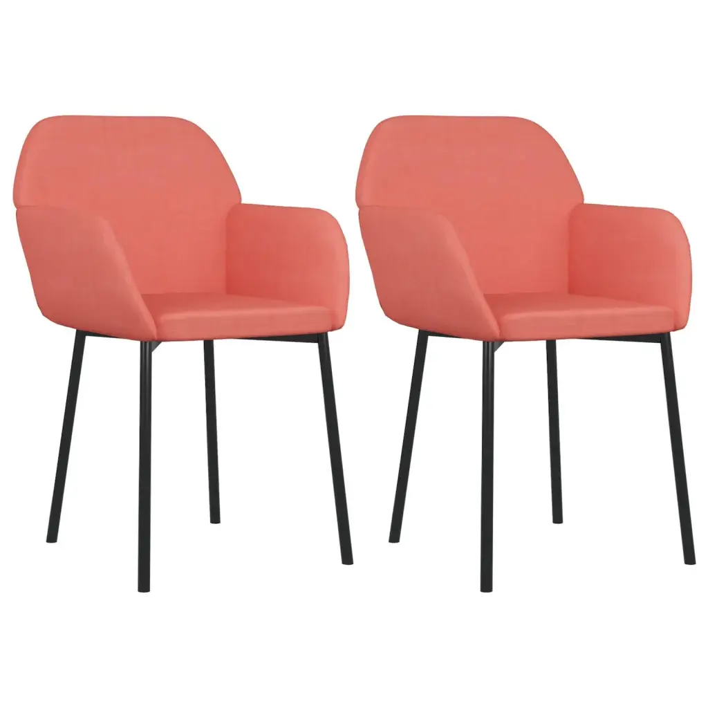 vidaXL - Chaise - Lot de 2 - Rose - 76 cm - Image 3